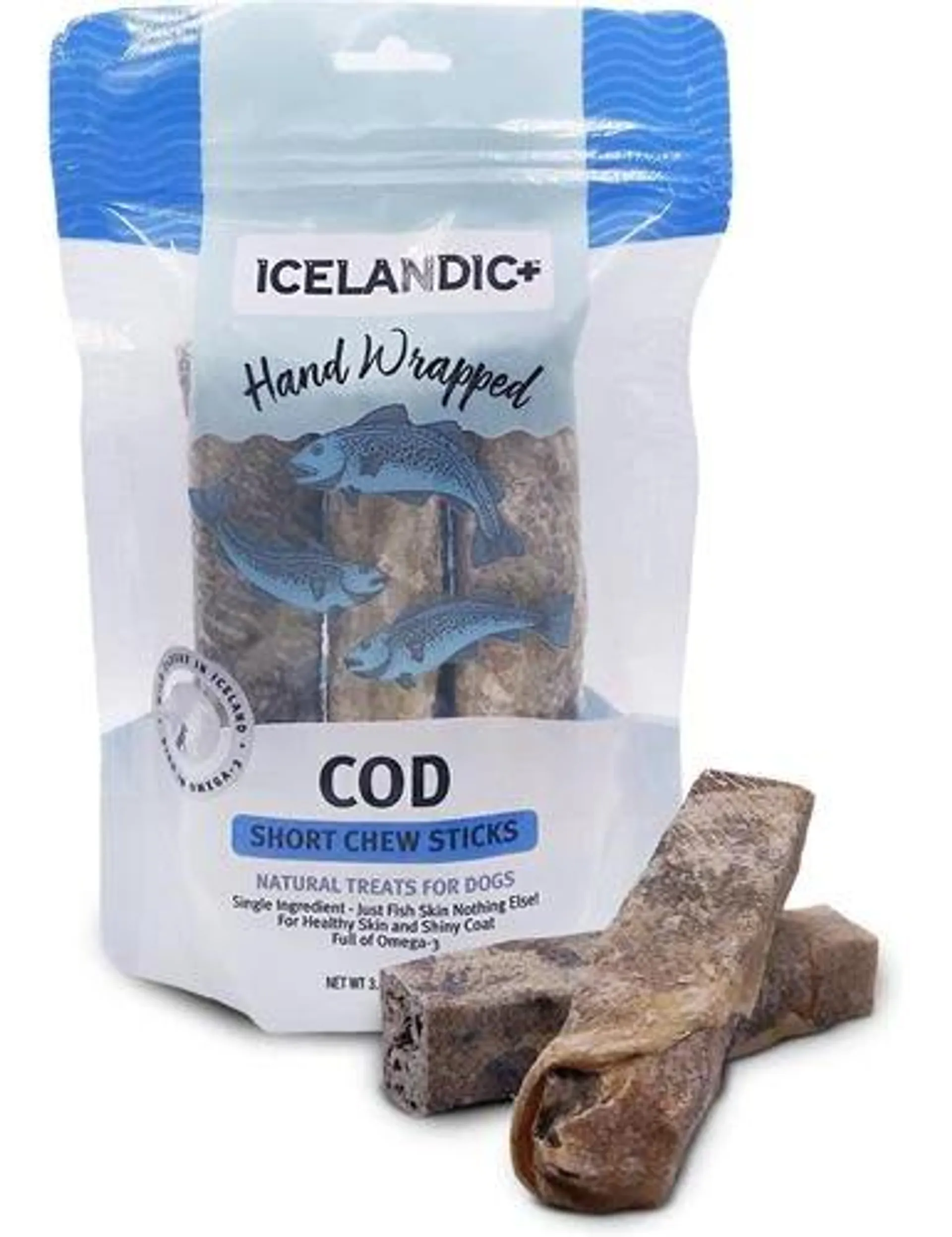 Icelandic Plus Hand Wrapped Cod Stick, 5 Inches