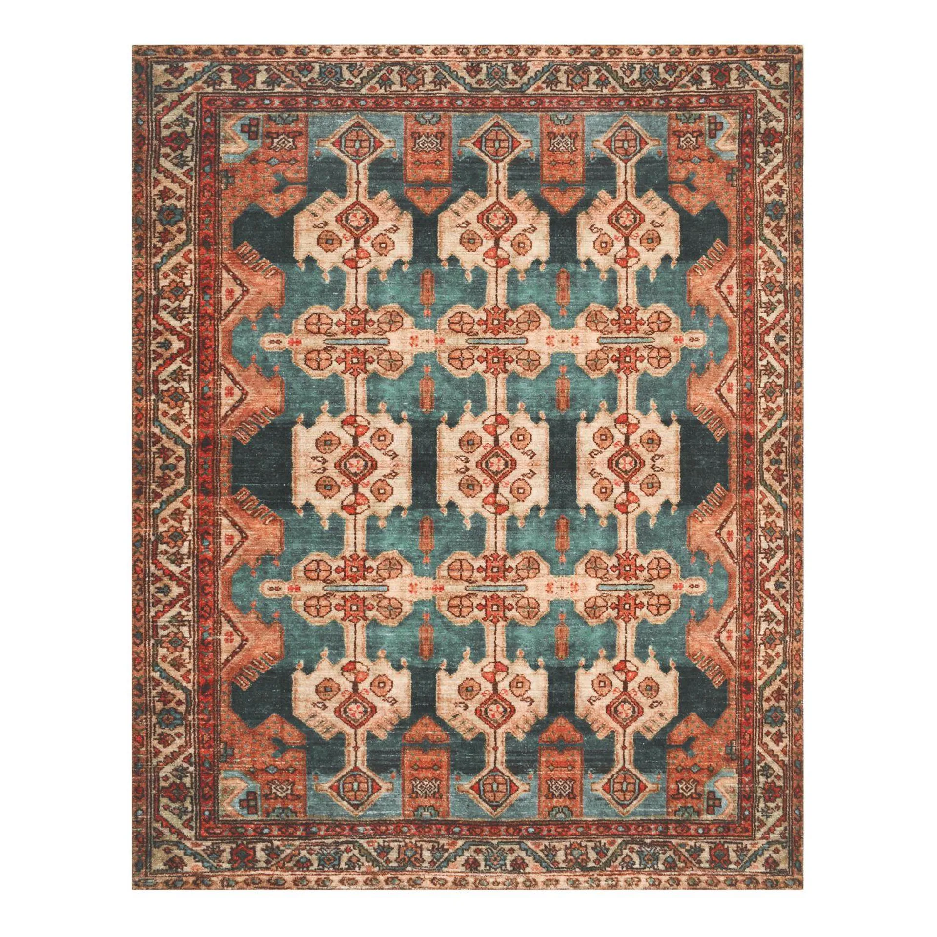 Zara Coral Persian Style Area Rug