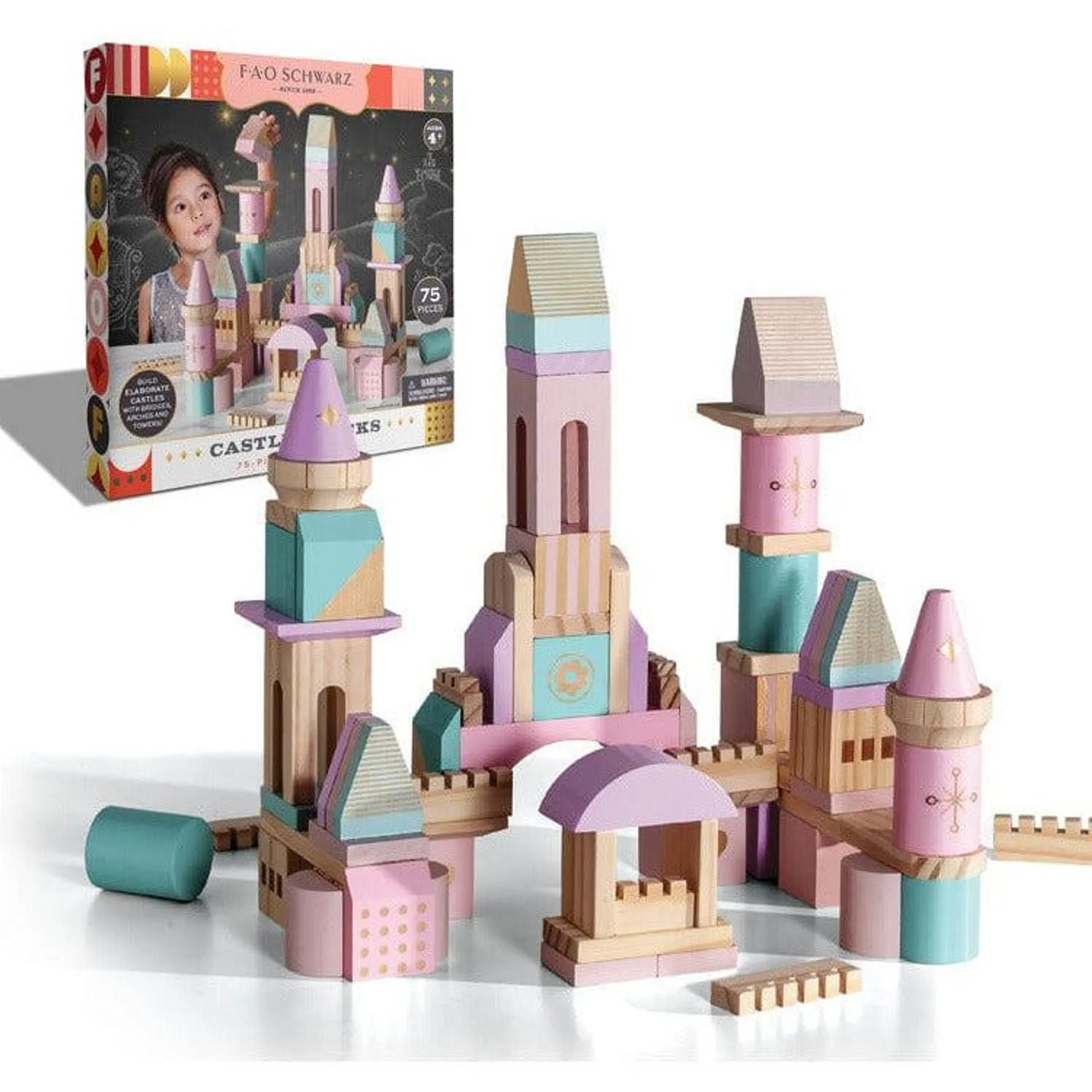 Wood Castle Blocks 75pcs