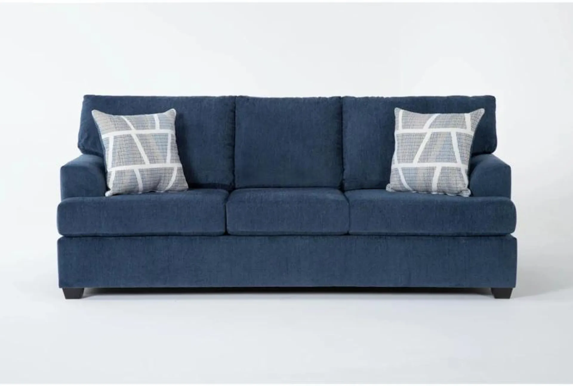 Colby Navy Blue Fabric 88" Sofa