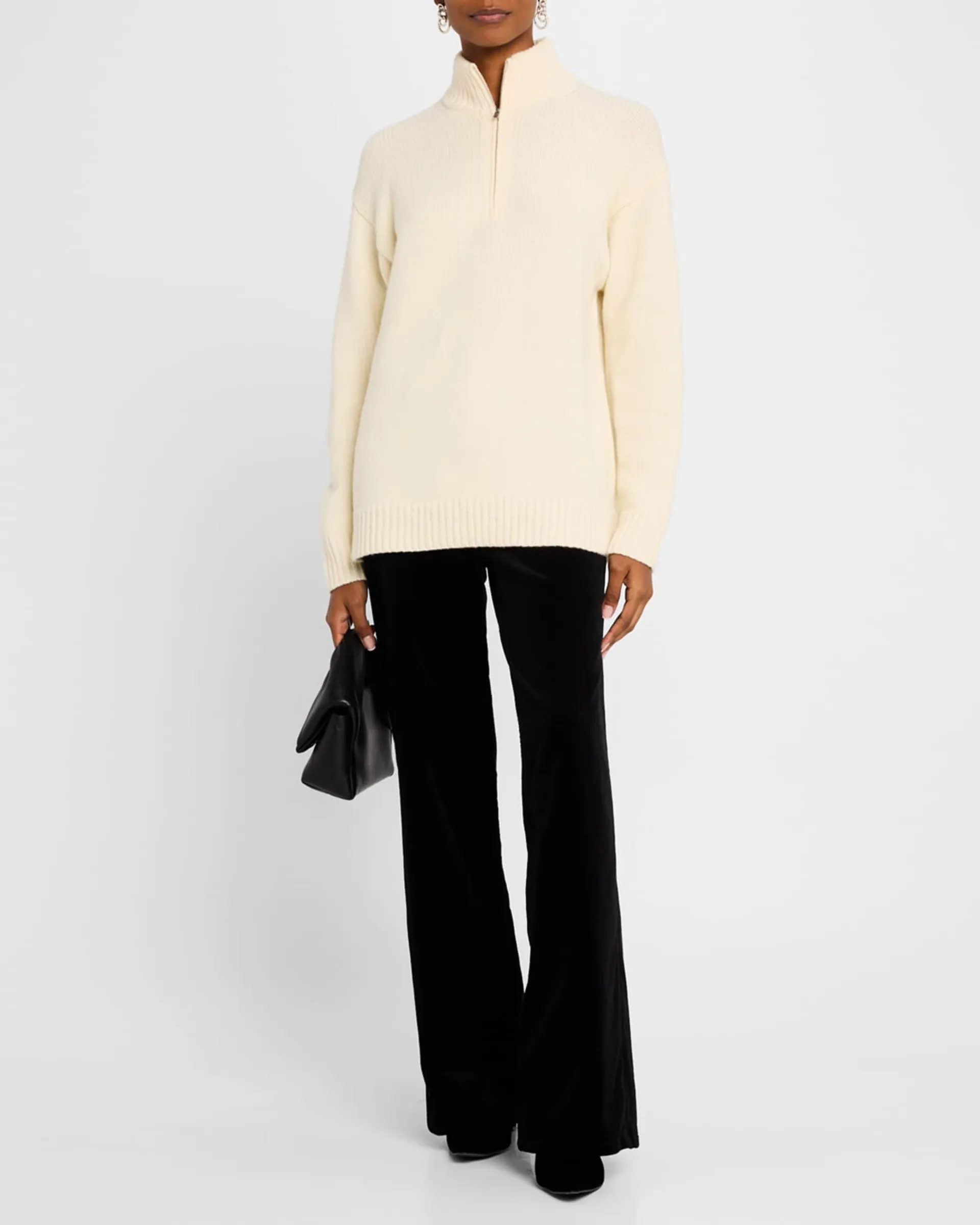 Half-Zip Wool-Cashmere Pullover