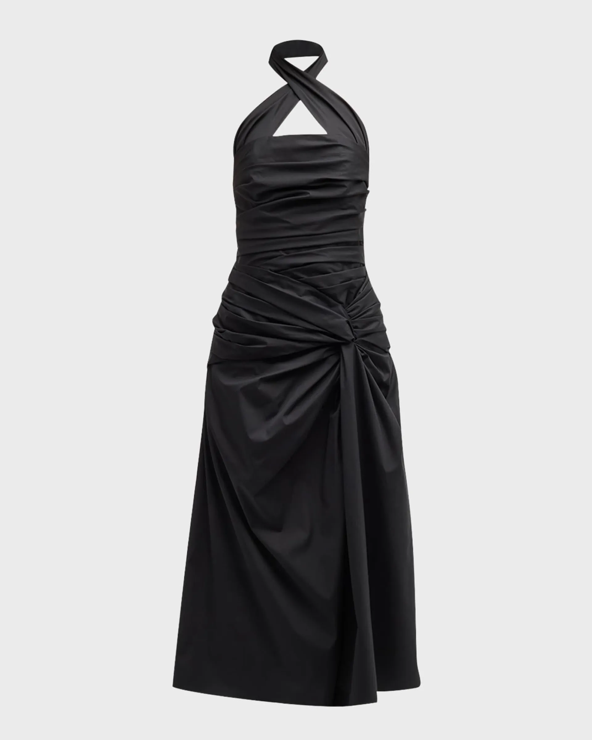 Gathered Halter Midi Dress