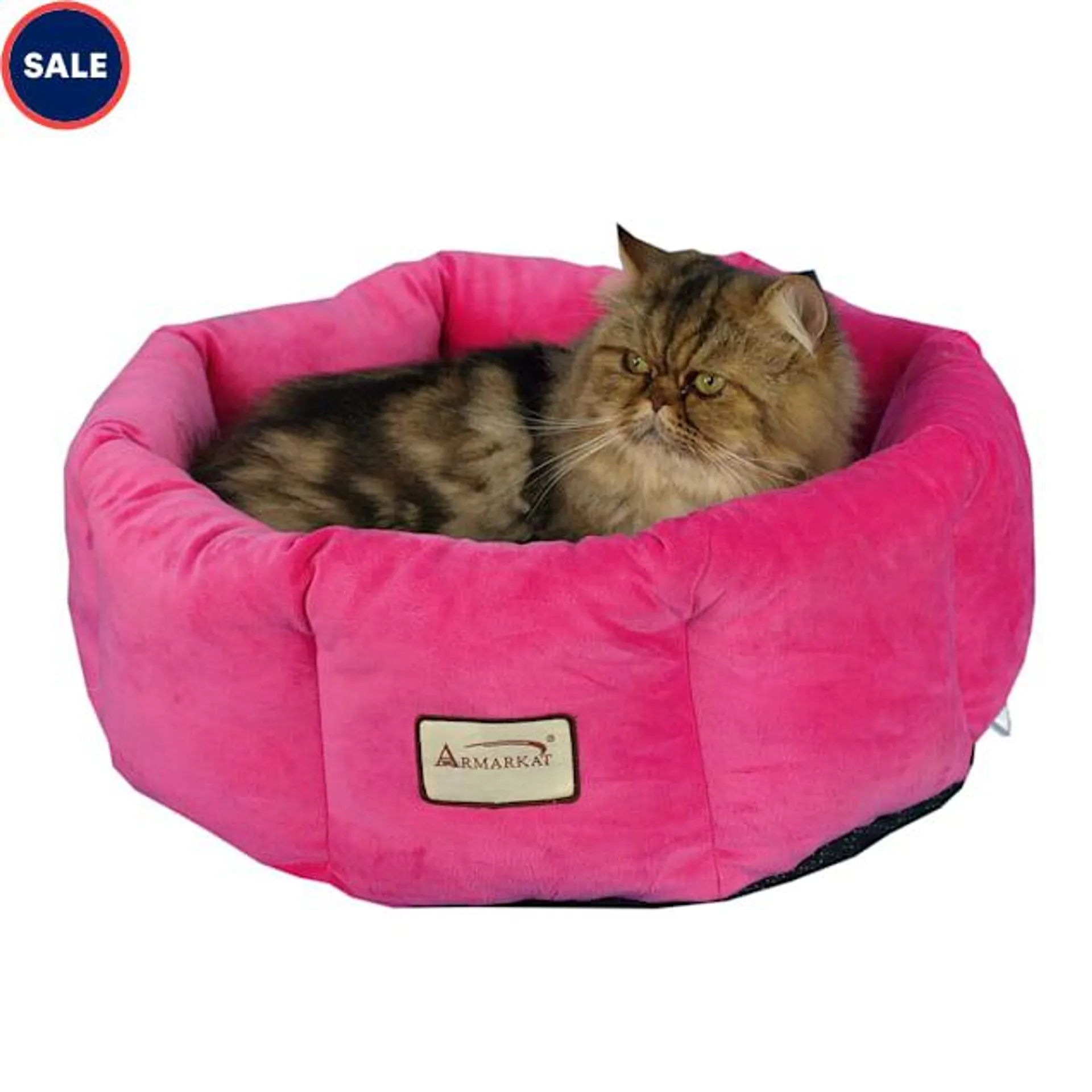 Armarkat Cozy Cat Bed in Pink, 15" L X 15" W