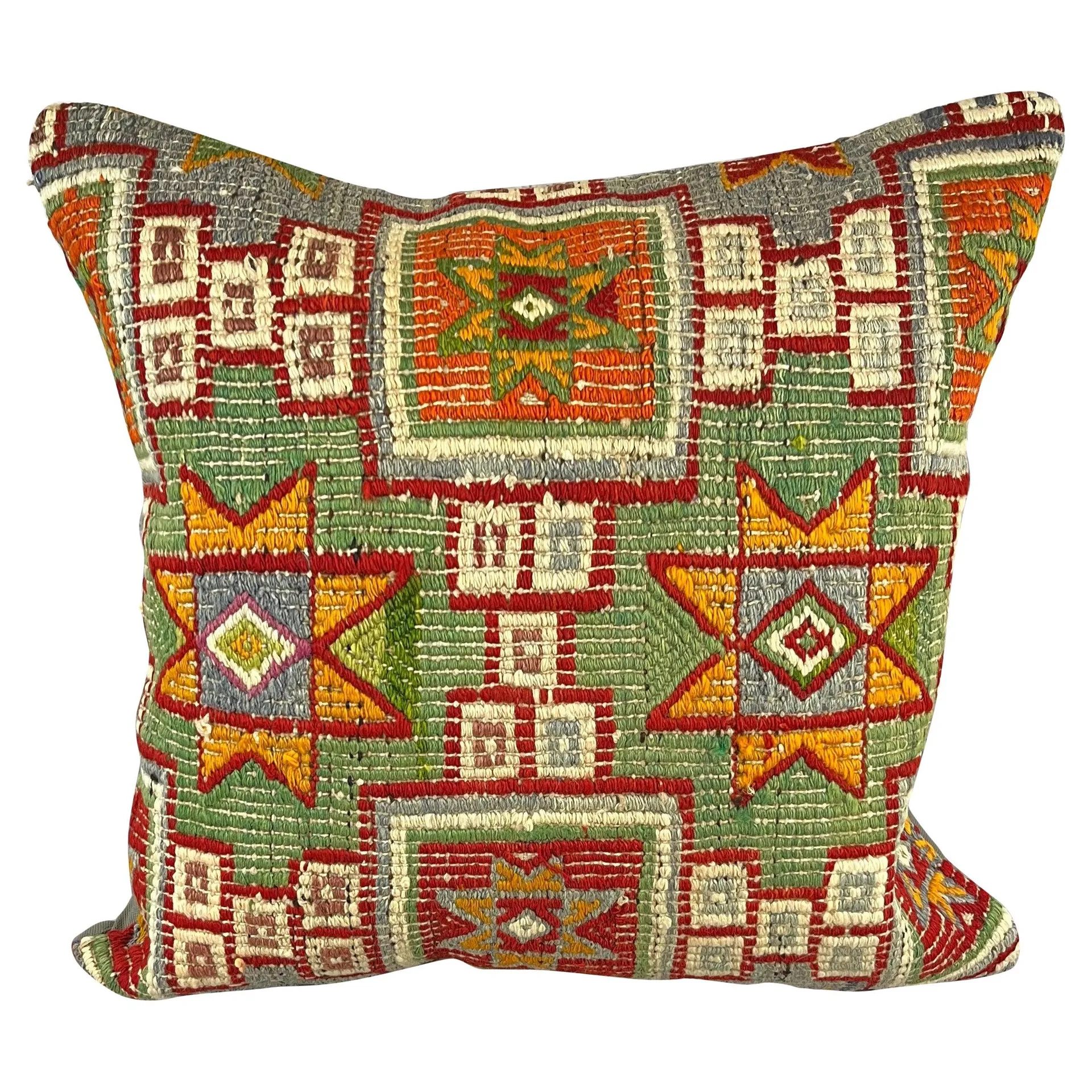 20 x 20 Kilim Pillow Turkish Cushion Natural Green Pillow Cushion Cover #6784