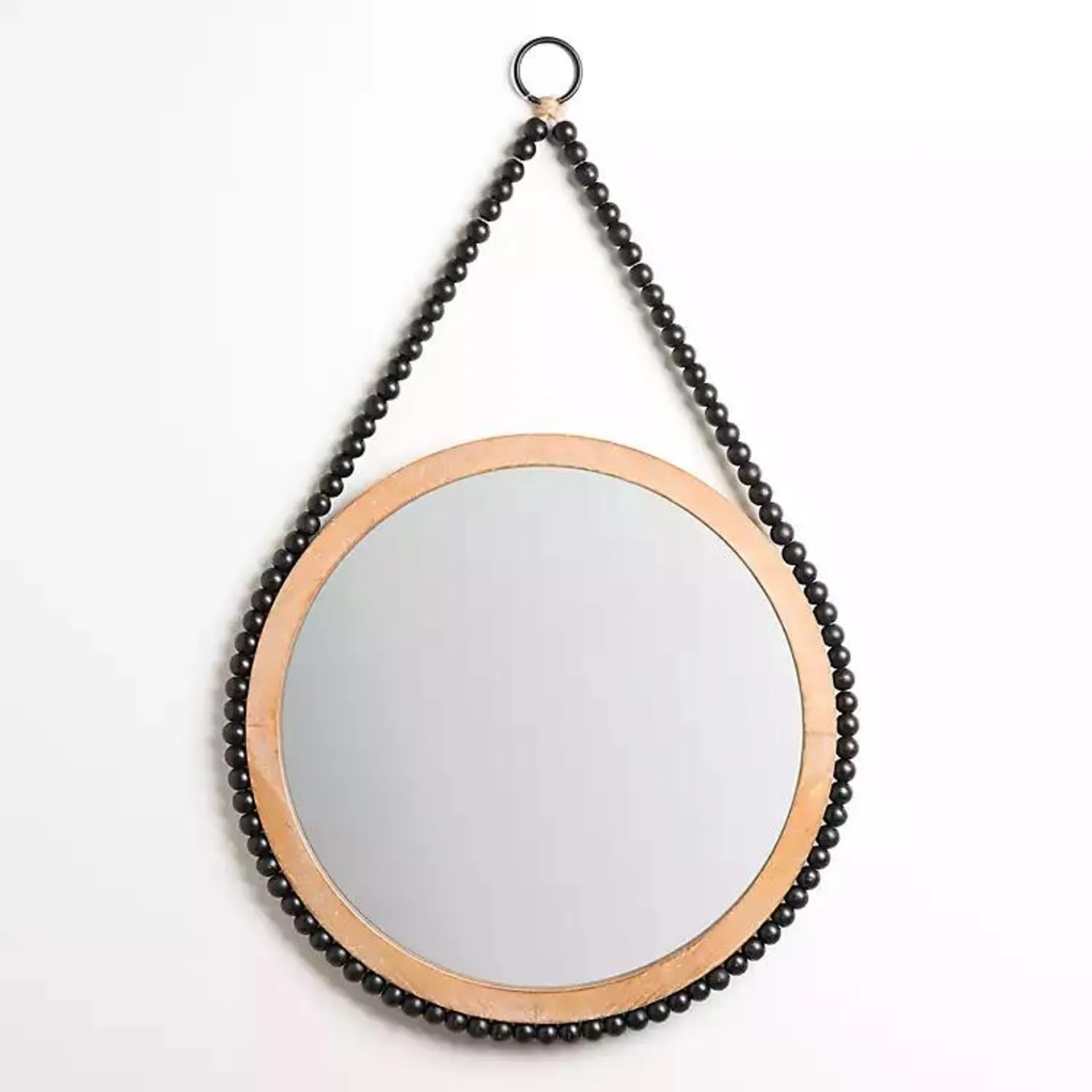 Donna Black Beaded Wood Wall Mirror