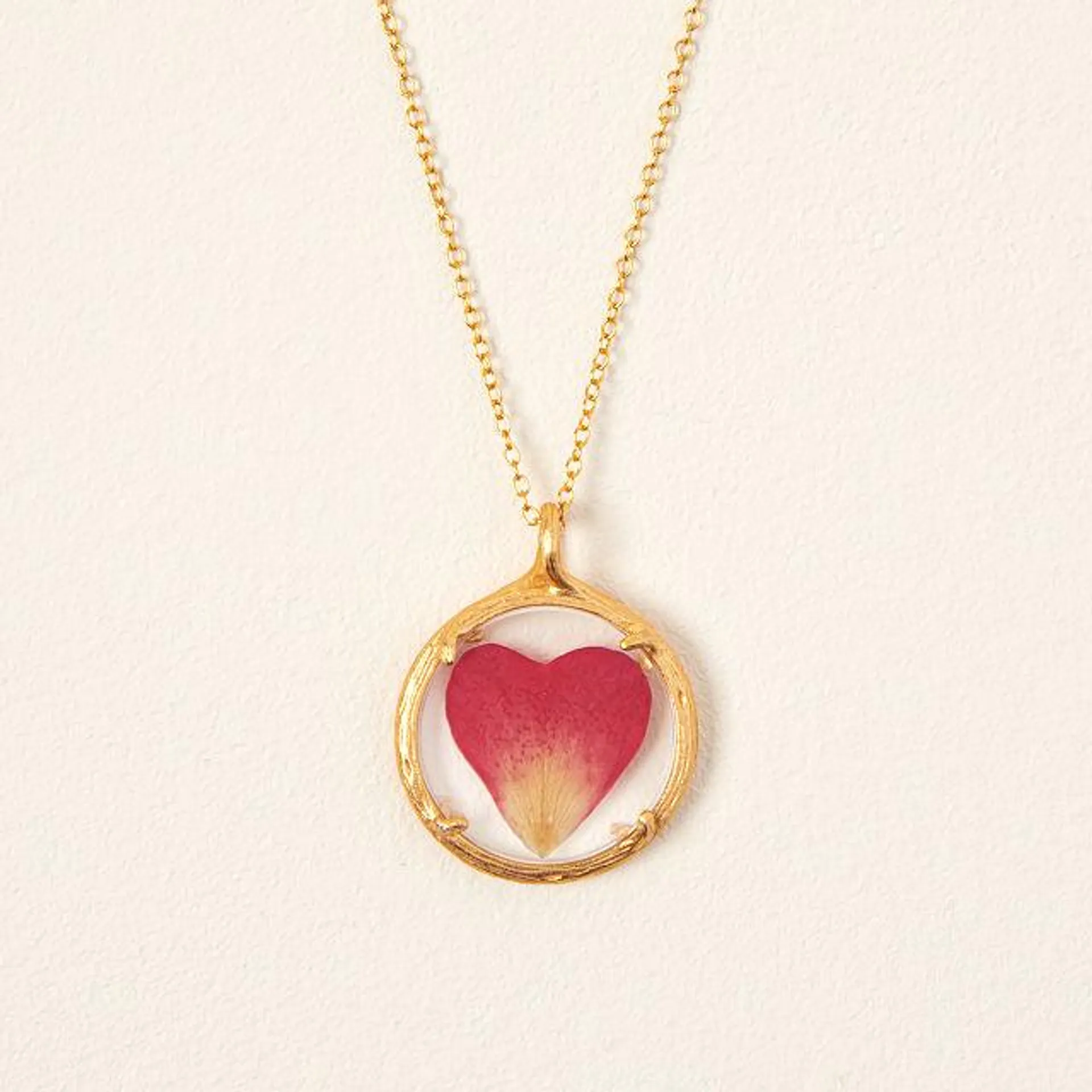 Rose Petal Heart Necklace