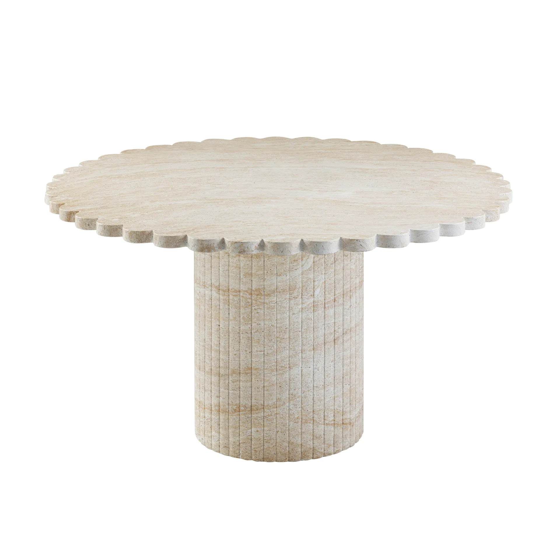 Blossom Washed Travertine Finish Indoor / Outdoor 54" Round Dining Table