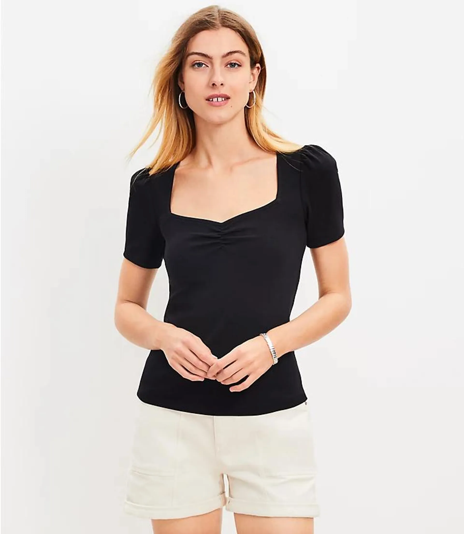 Perfect Ribbed Sweetheart Tee