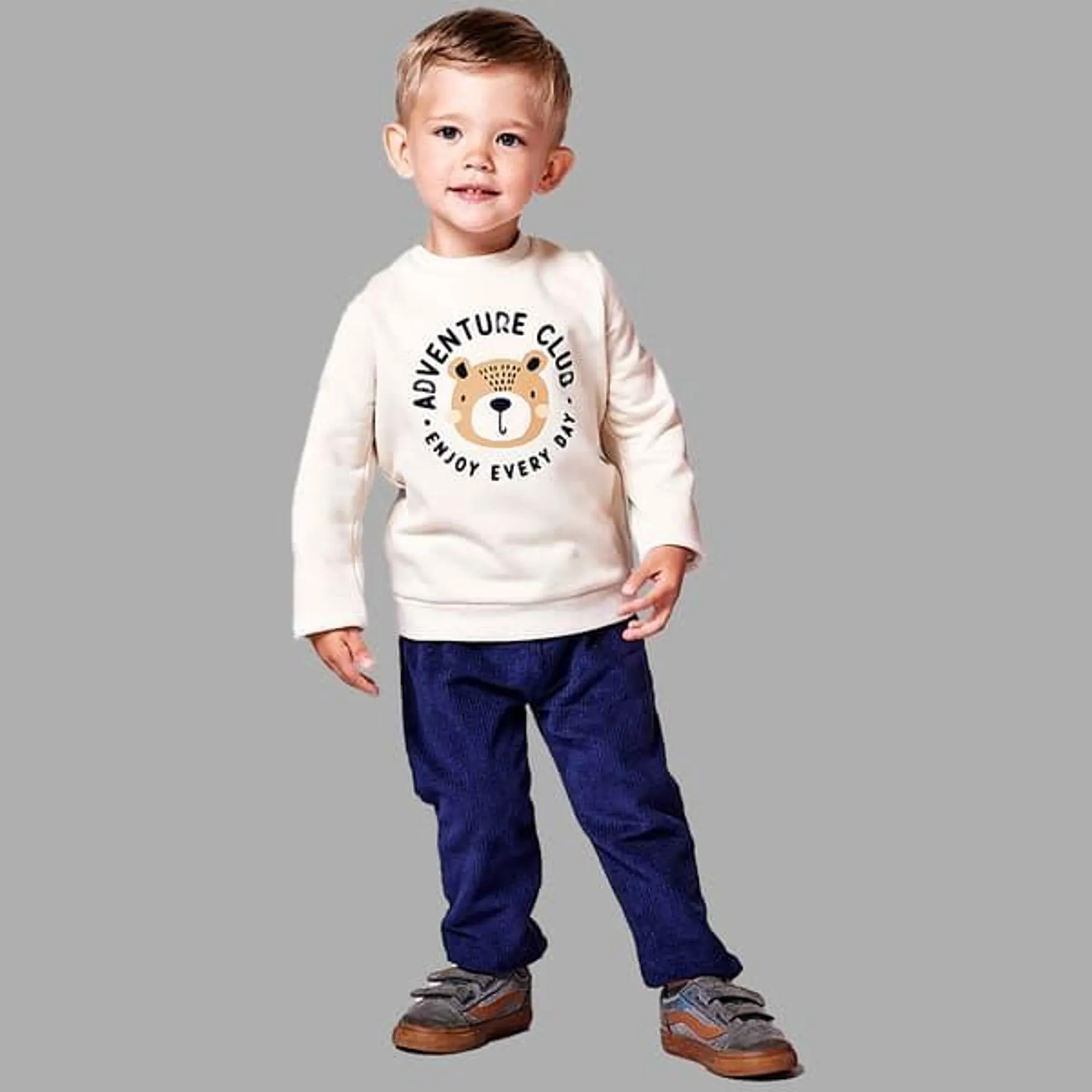 Toddler Boy bon bébé® 2pc. Adventure Bear Top/Corduroy Pants Set