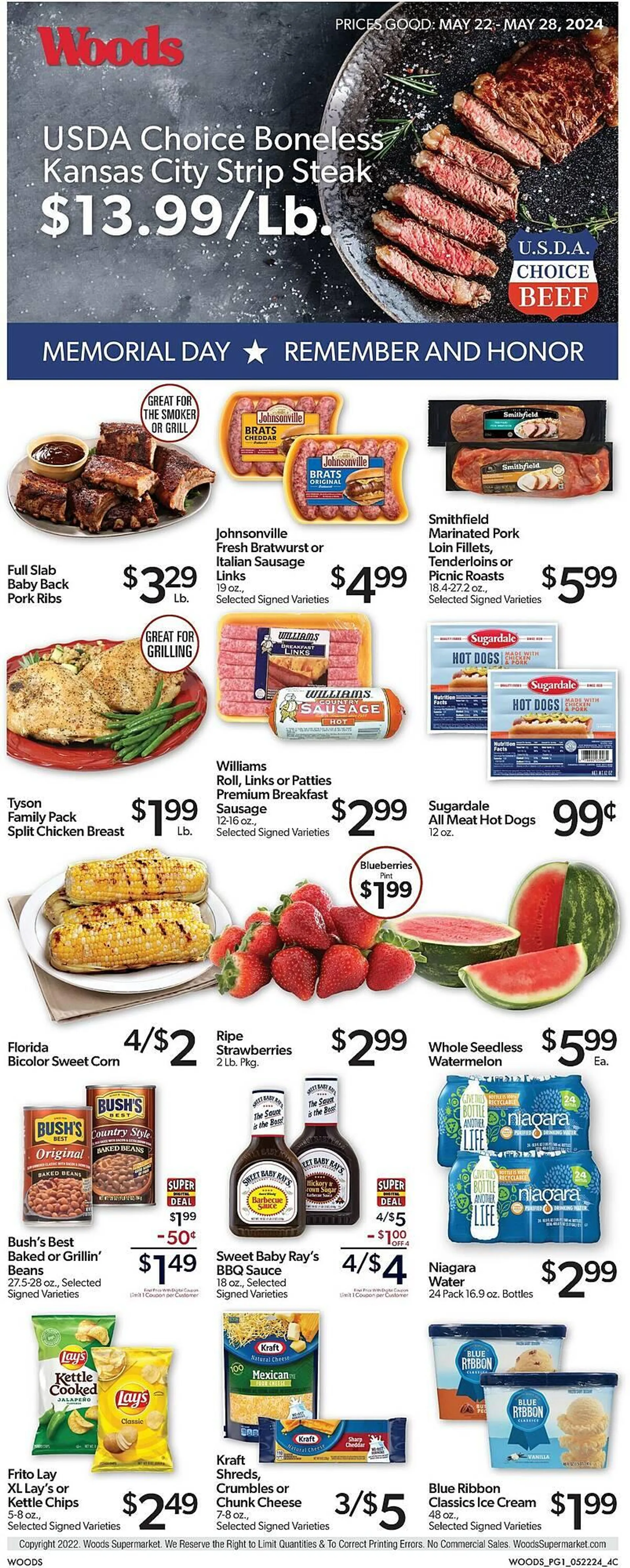 Weekly ad Woods Supermarket Weekly Ad from May 22 to May 28 2024 - Page 1