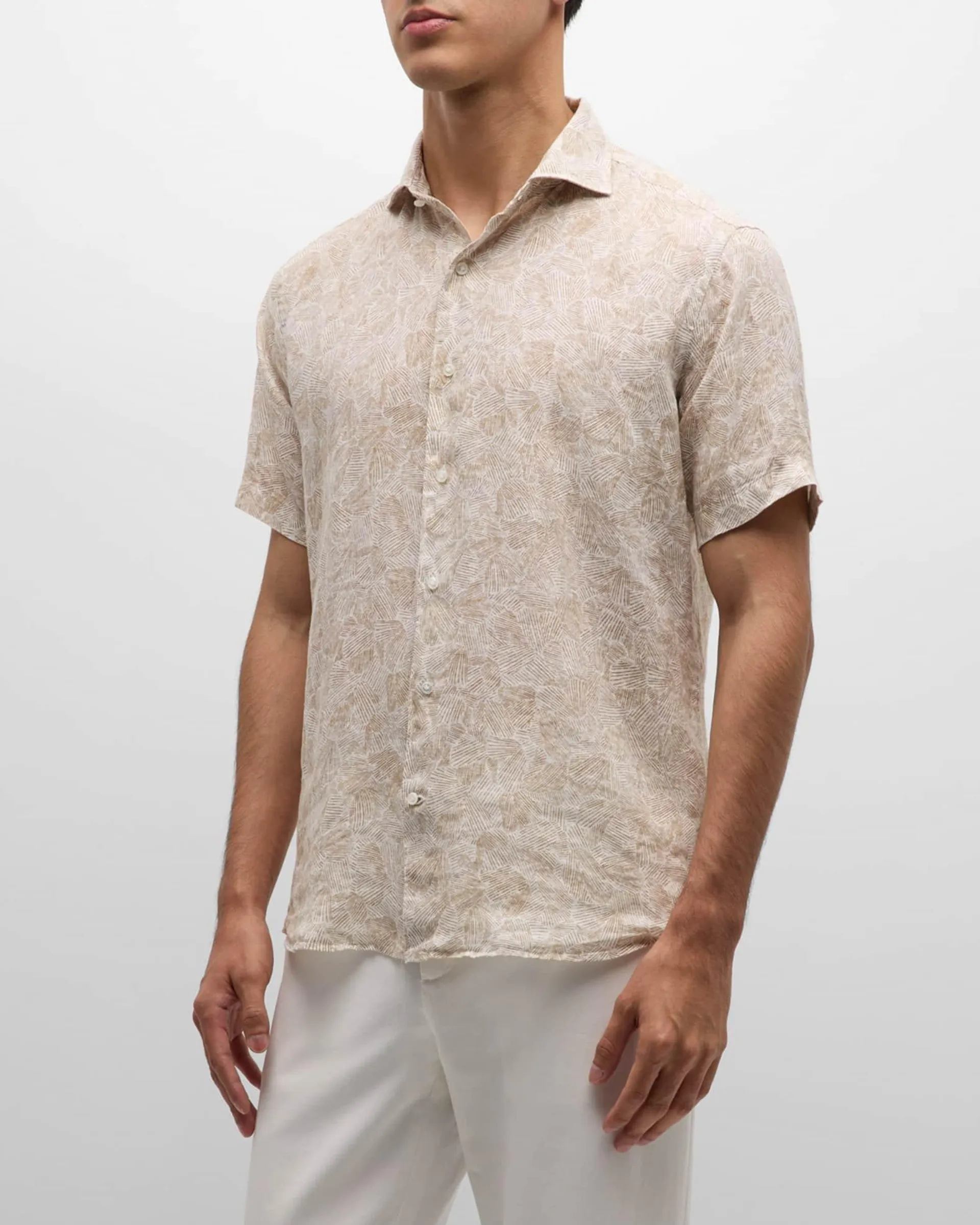 Men's Sacha Linen Short-Sleeve Sport Shirt