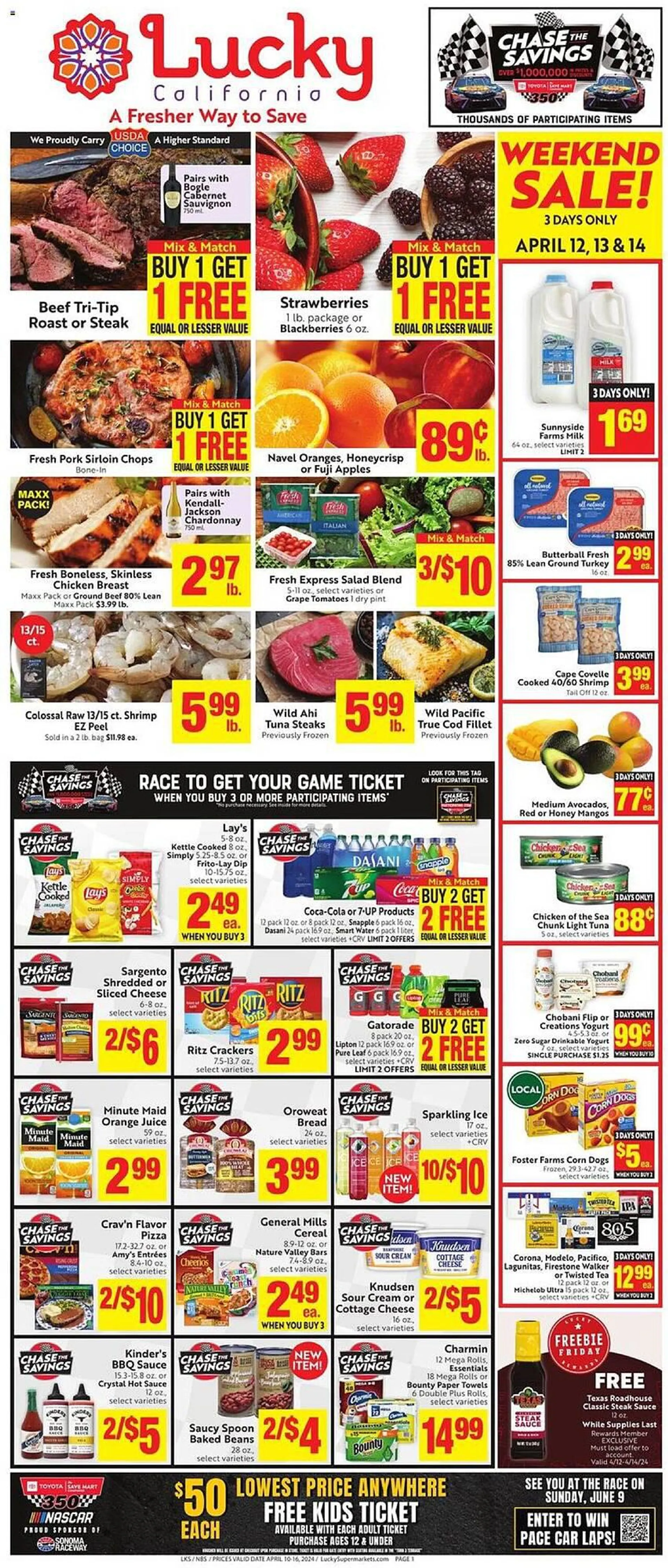 Weekly ad Lucky Supermarkets Weekly Ad from April 10 to April 16 2024 - Page 1