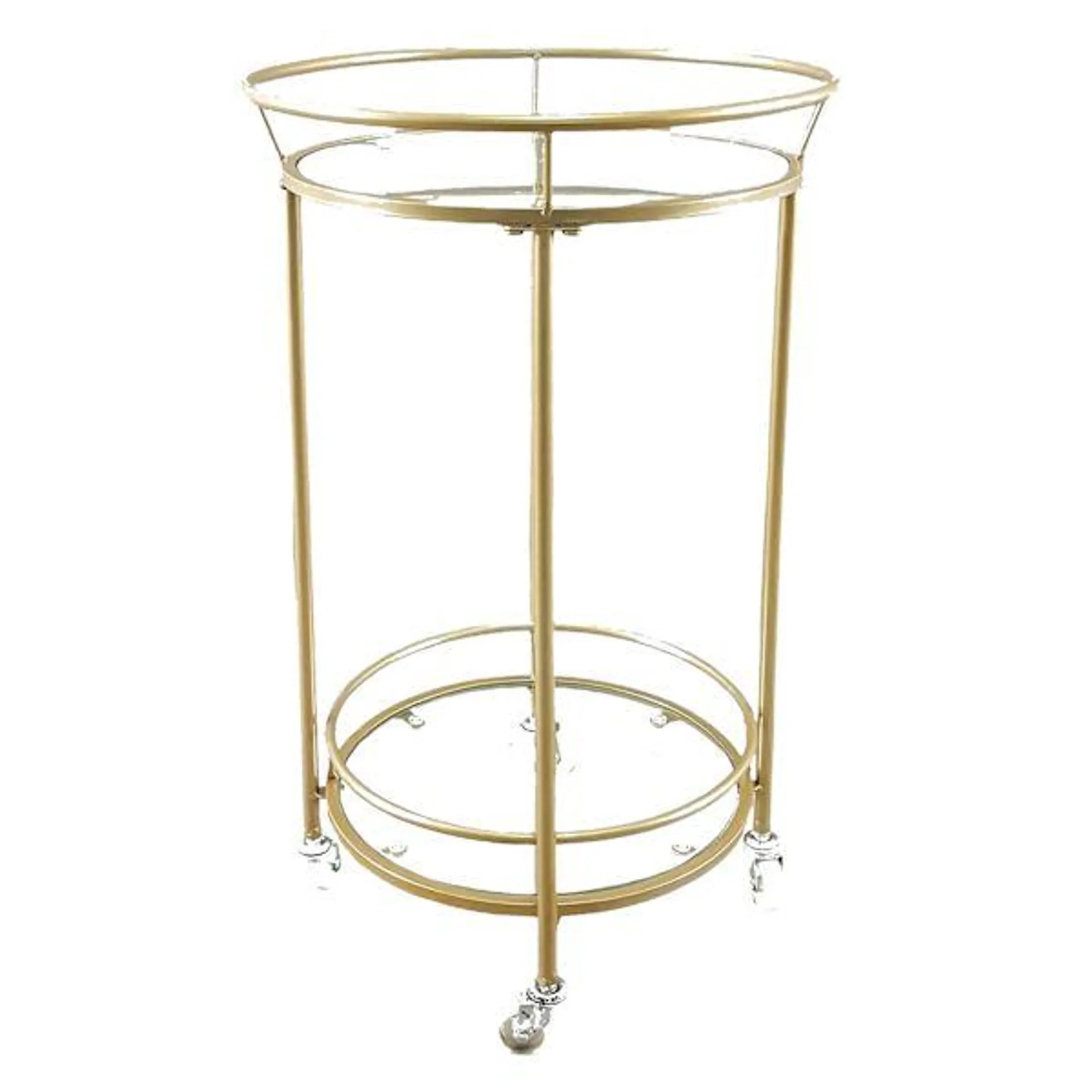 Hailey Round Bar Cart , Gold