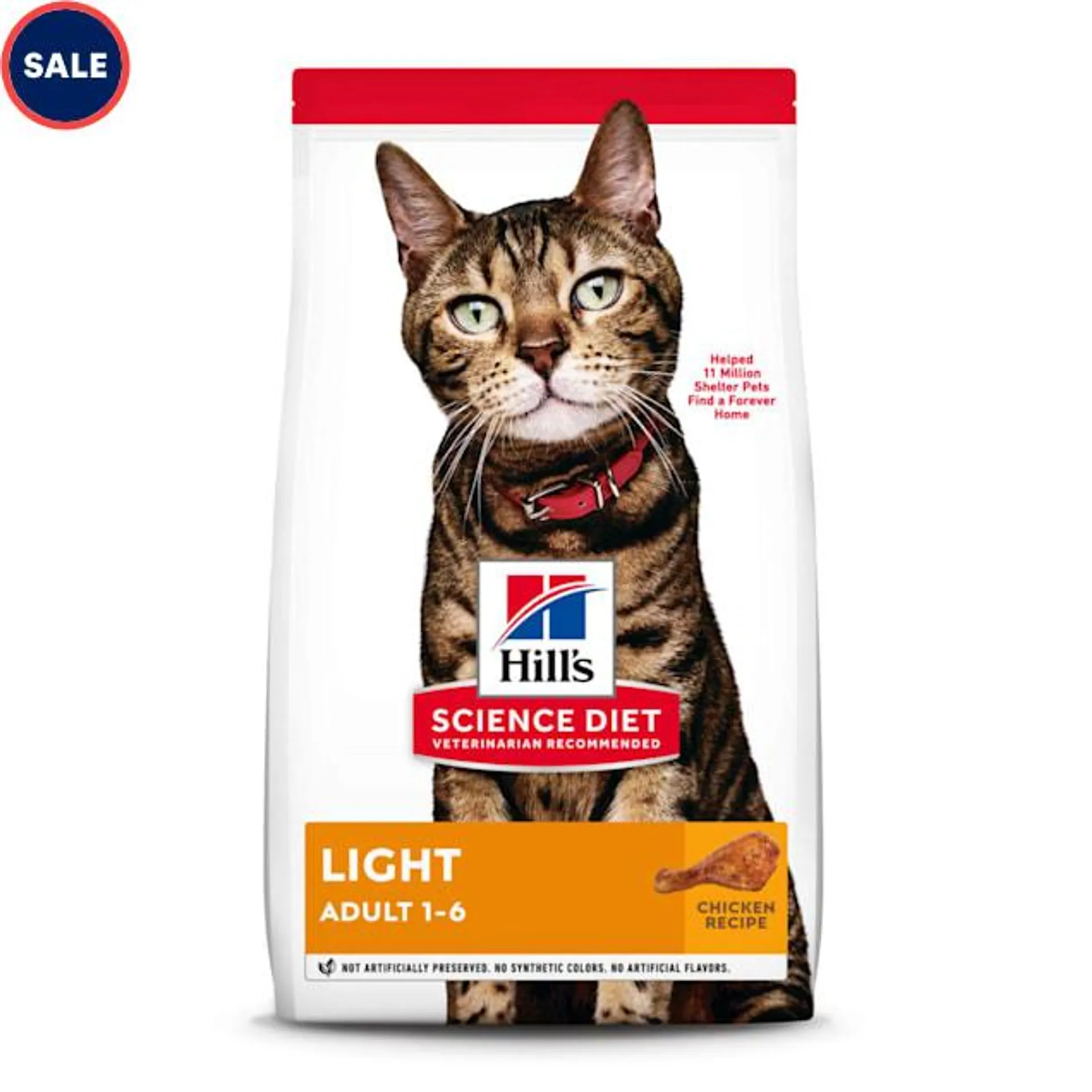 Hill's Science Diet Adult Light Chicken Recipe Dry Cat Food, 16 lbs.