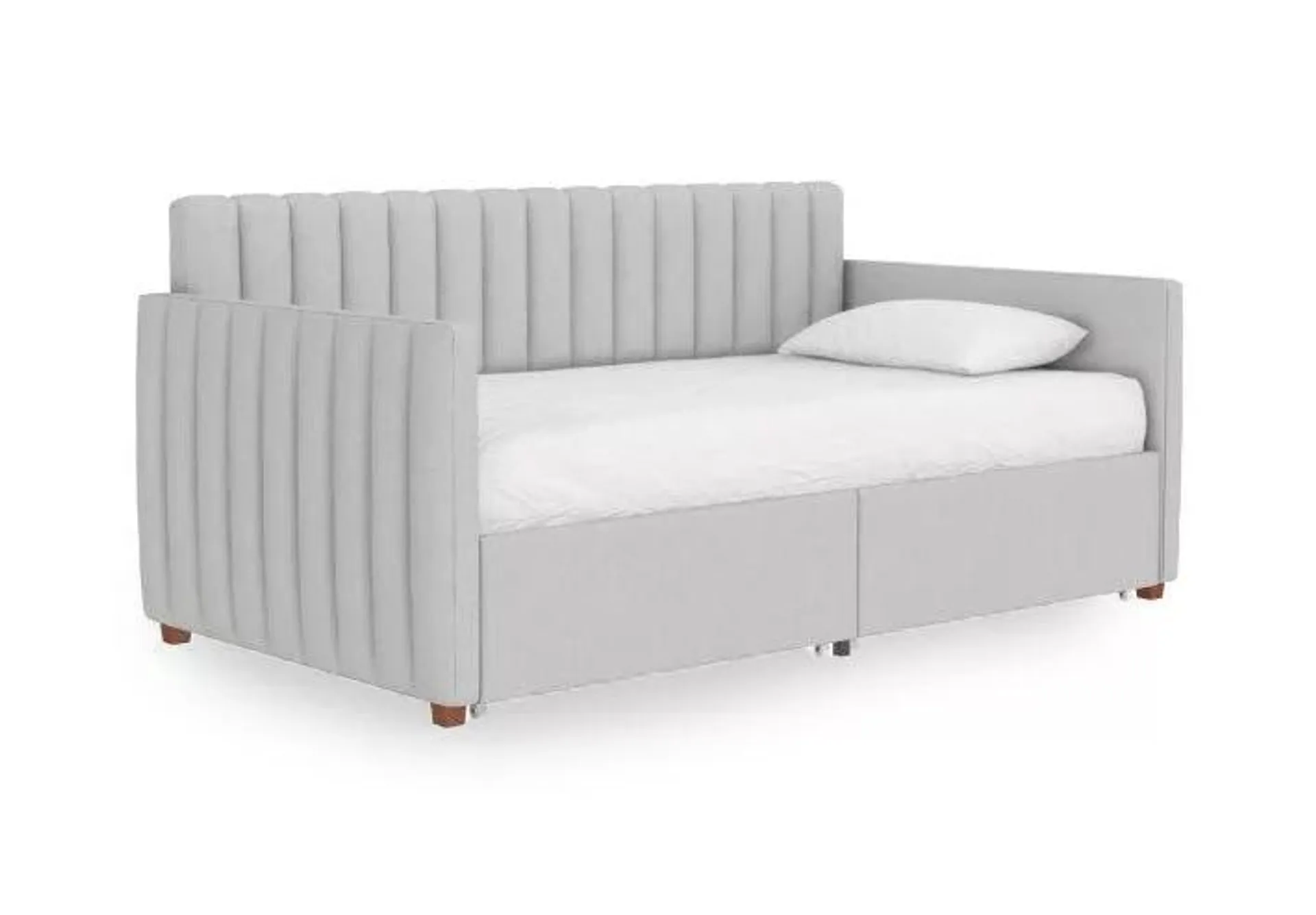 Brittany Gray Linen Upholstered Twin Storage Daybed