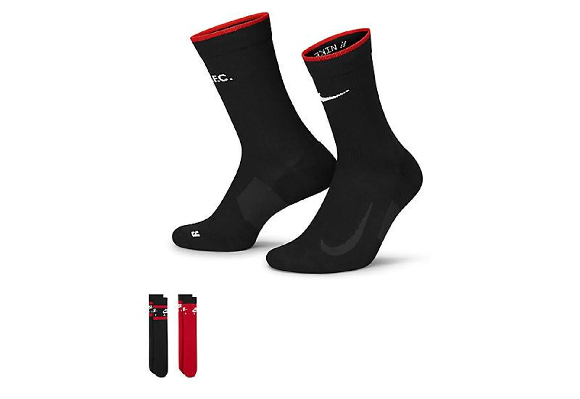 Nike Mens Large Air Crew Socks 2 Pairs - Black