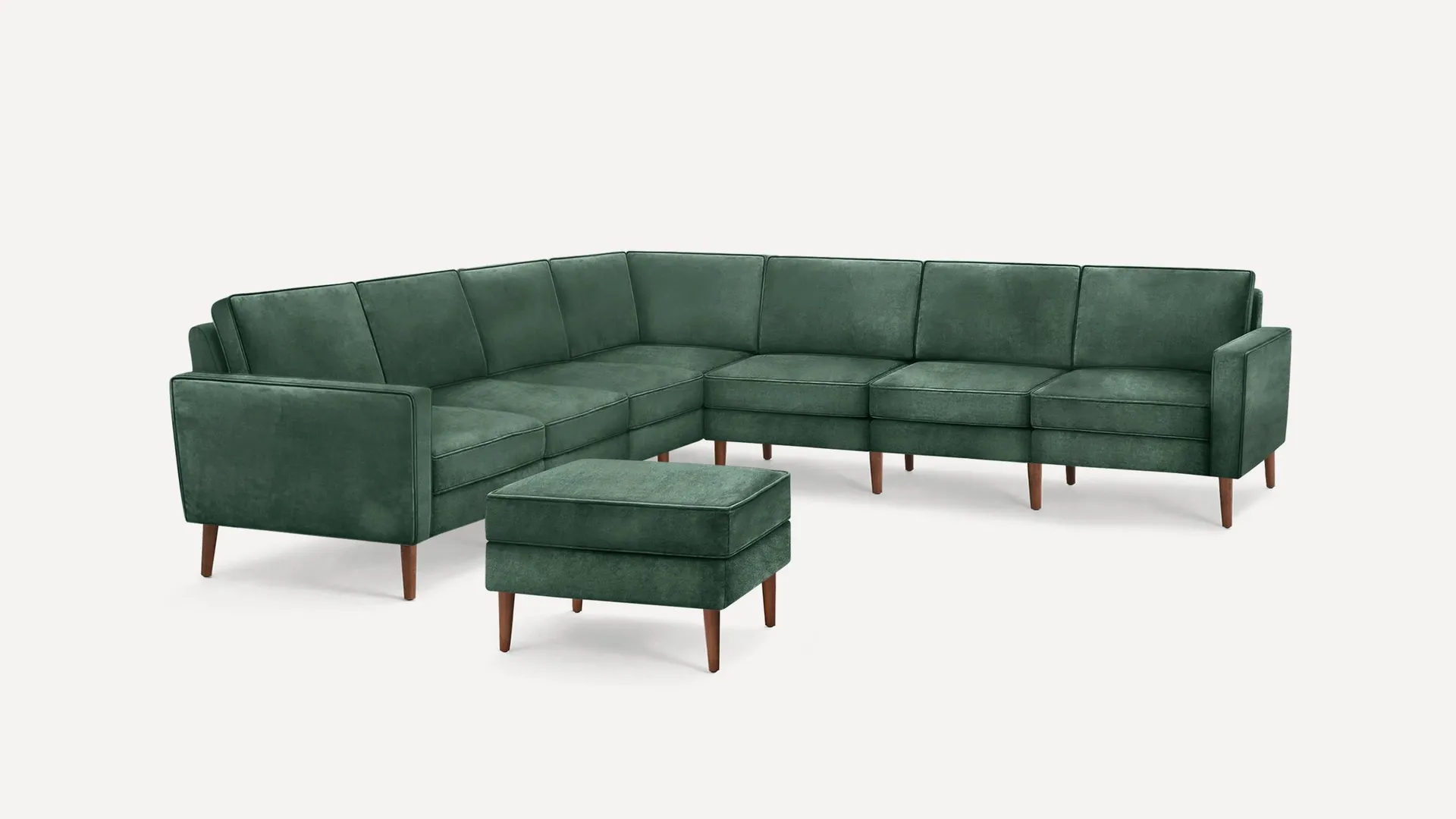 Nomad Velvet 7-Seat Corner Sectional with Ottoman