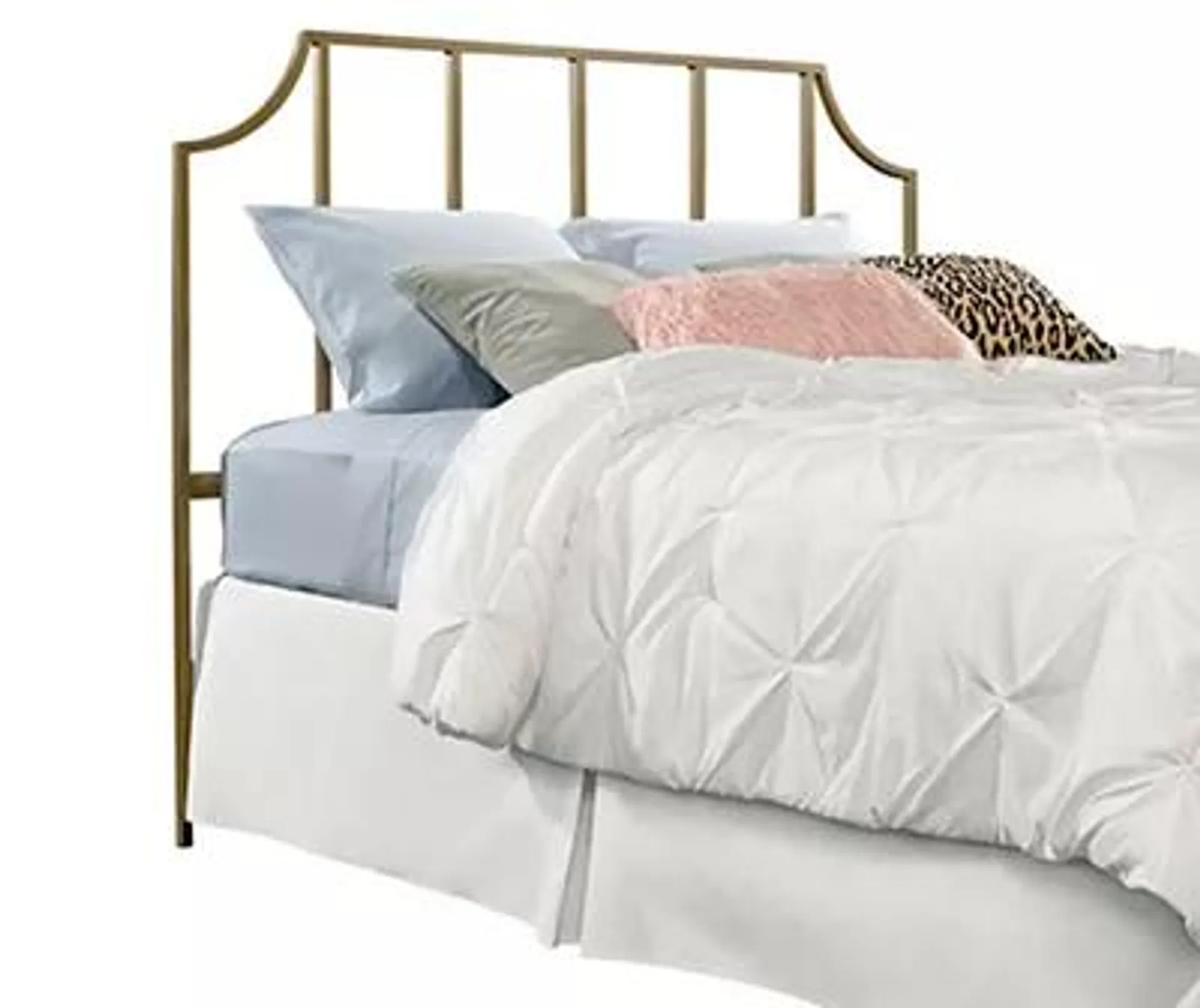 International Lux Satin Gold Queen Metal Headboard