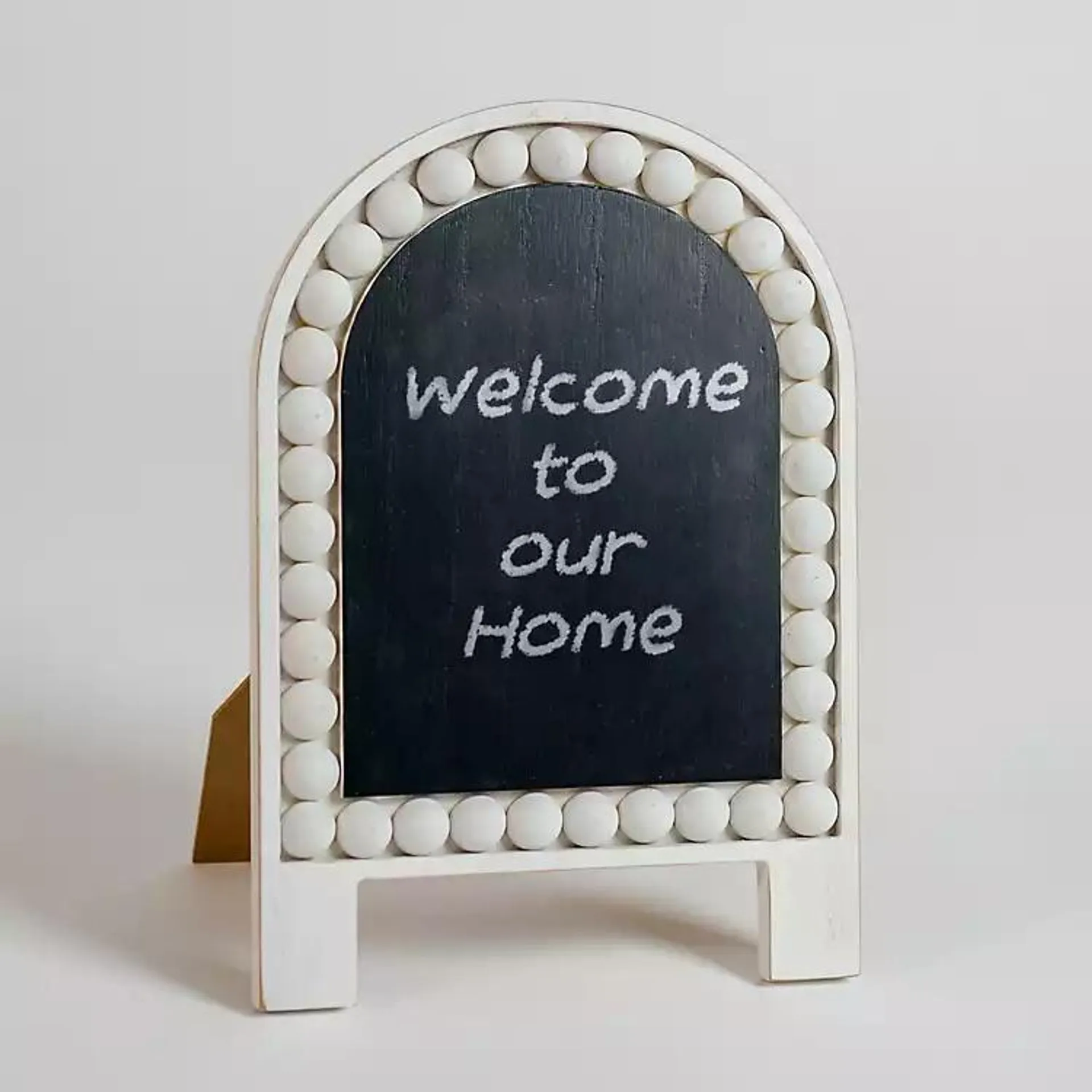 White Beaded Easel Chalkboard