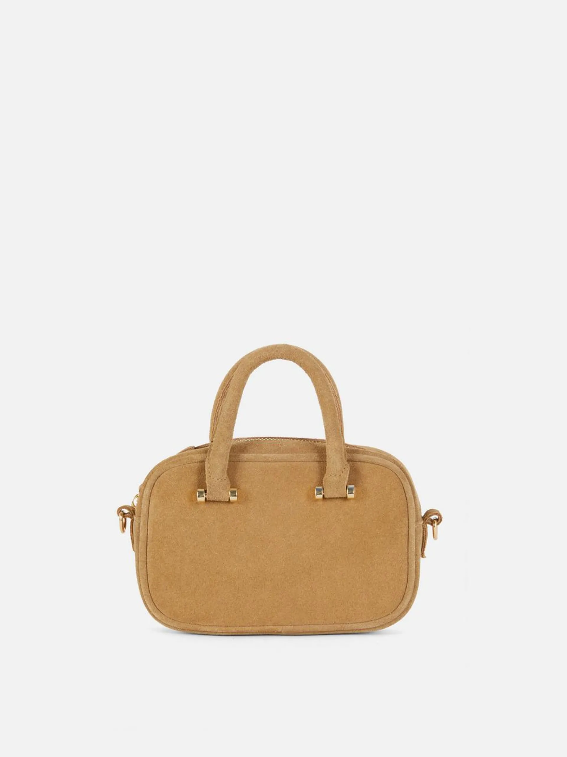 Rita Ora Mini Suede Bowler Bag