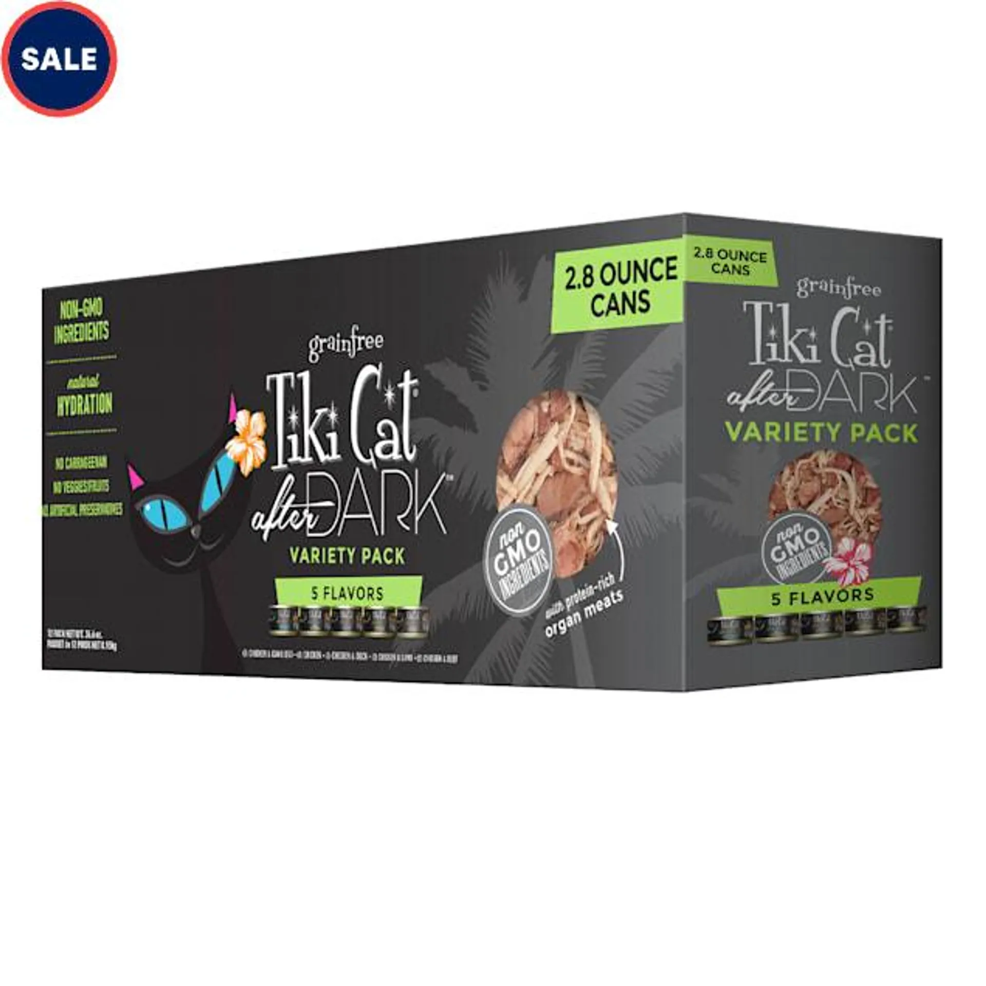 Tiki Cat After Dark Variety Pack Wet Cat Food, 2.8 oz., Case of 12