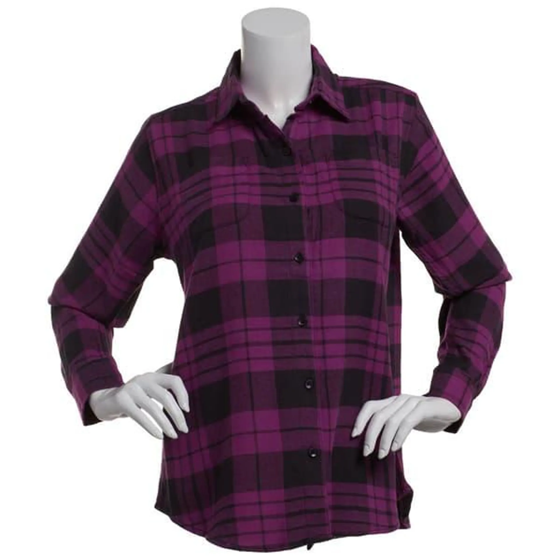 Womens Mountain Ridge Long Sleeve Flannel Button Down - Amethyst