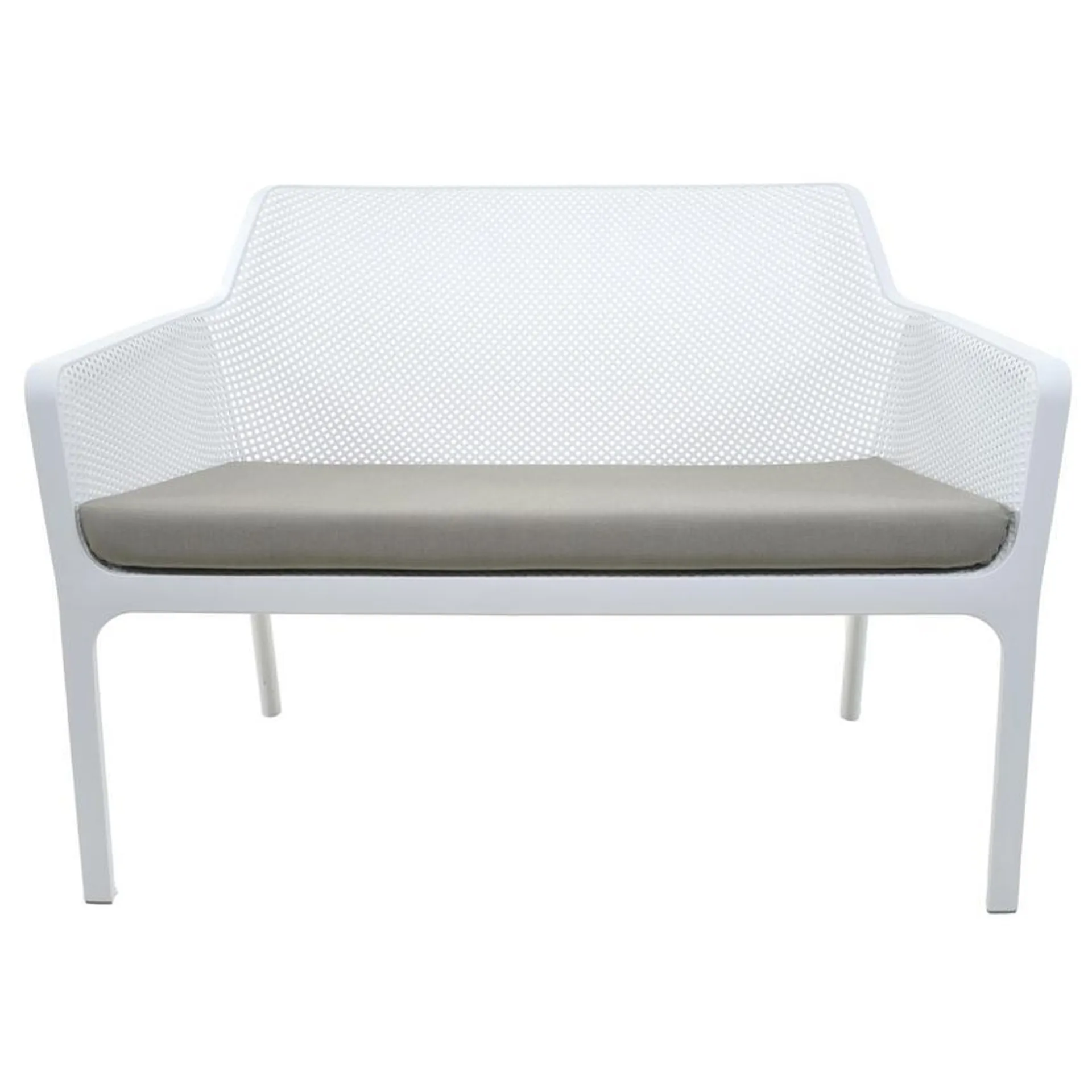 Net White Bench w/Cushion