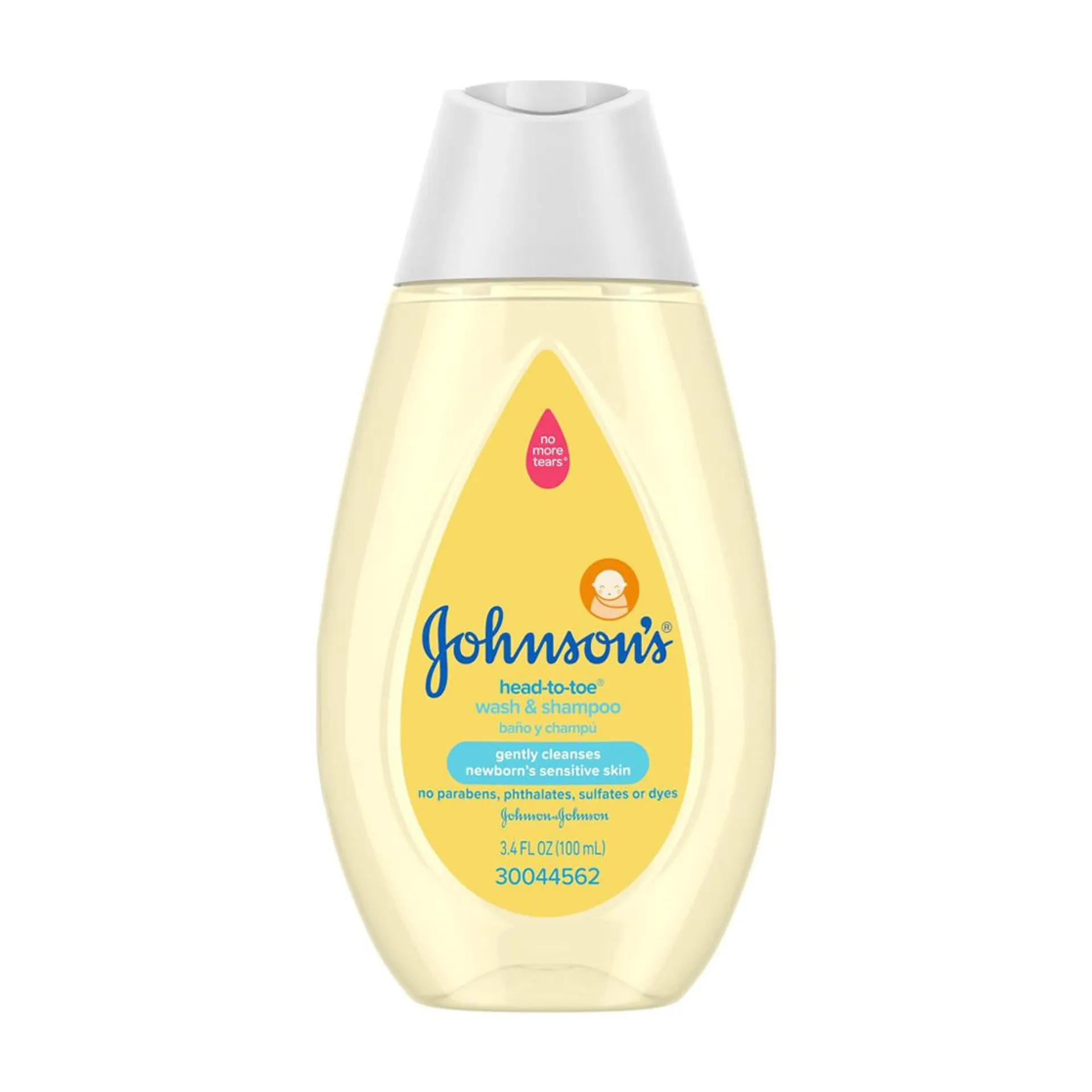 Johnson's Head-To-Toe Gentle Tear-Free Baby Wash & Shampoo, 3.4 fl oz