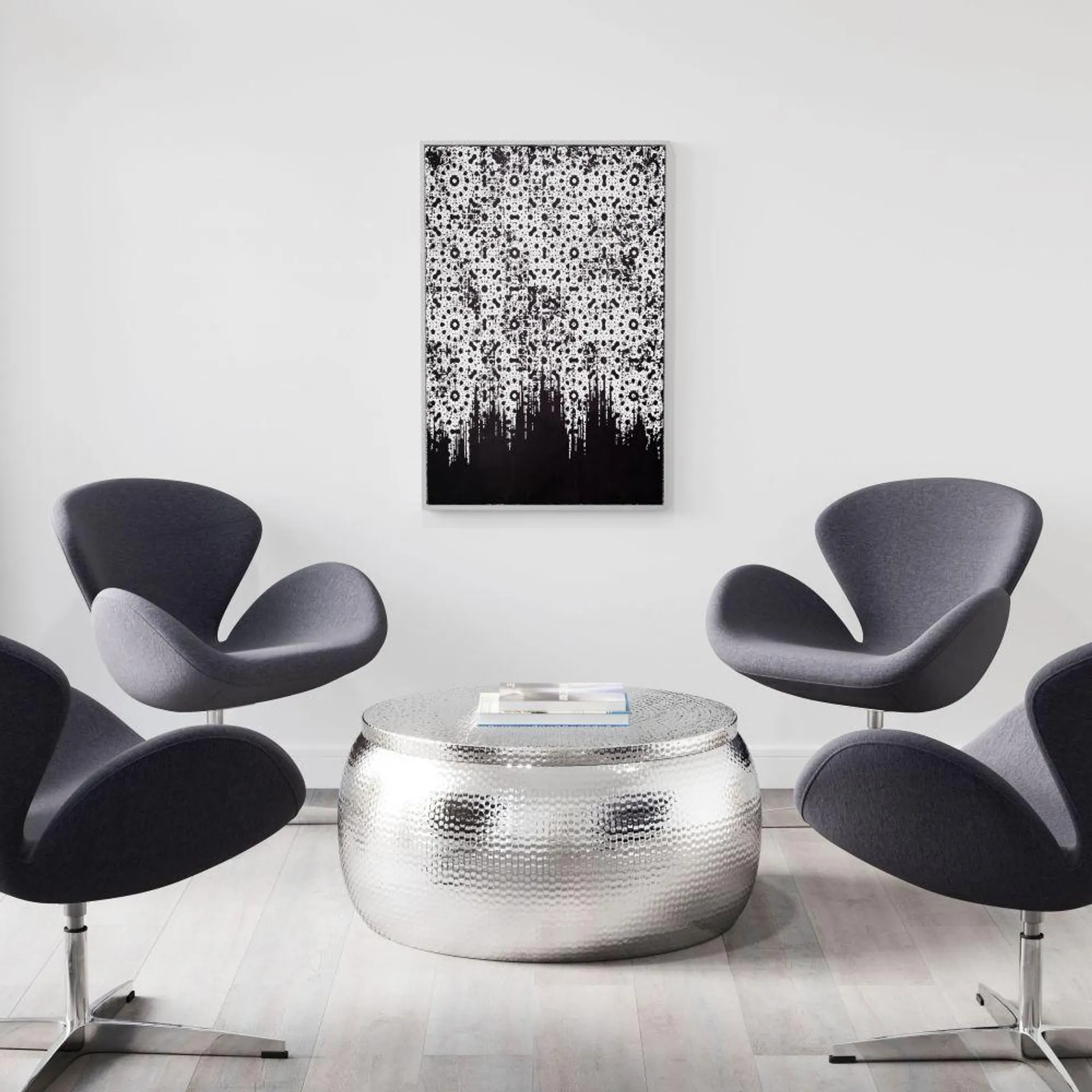 Industry Canvas Wall Art Silver & Black