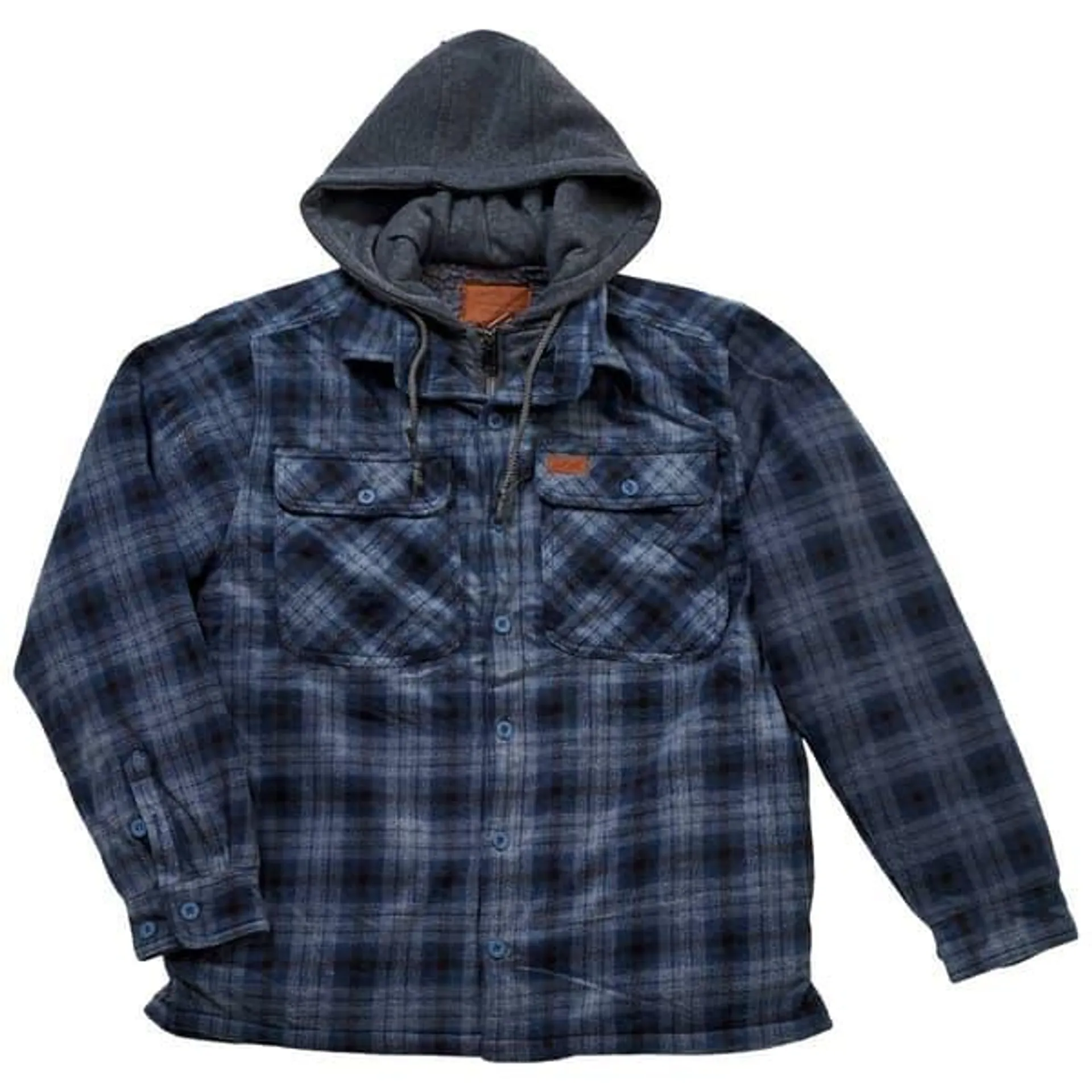 Mens Mountain Ridge Plaid Polar Jacket - Chambray Blue