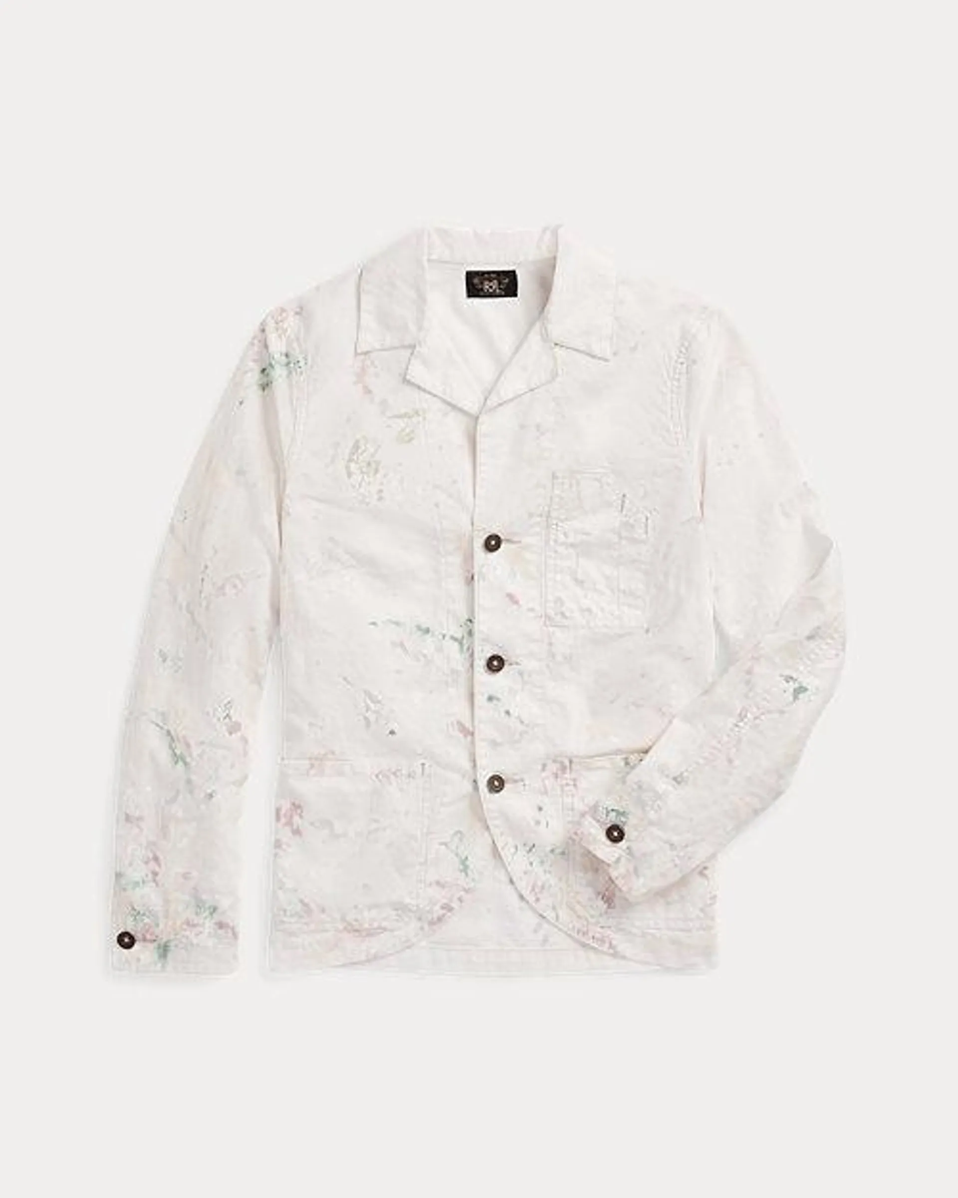 Paint-Splatter Linen-Cotton Work Jacket