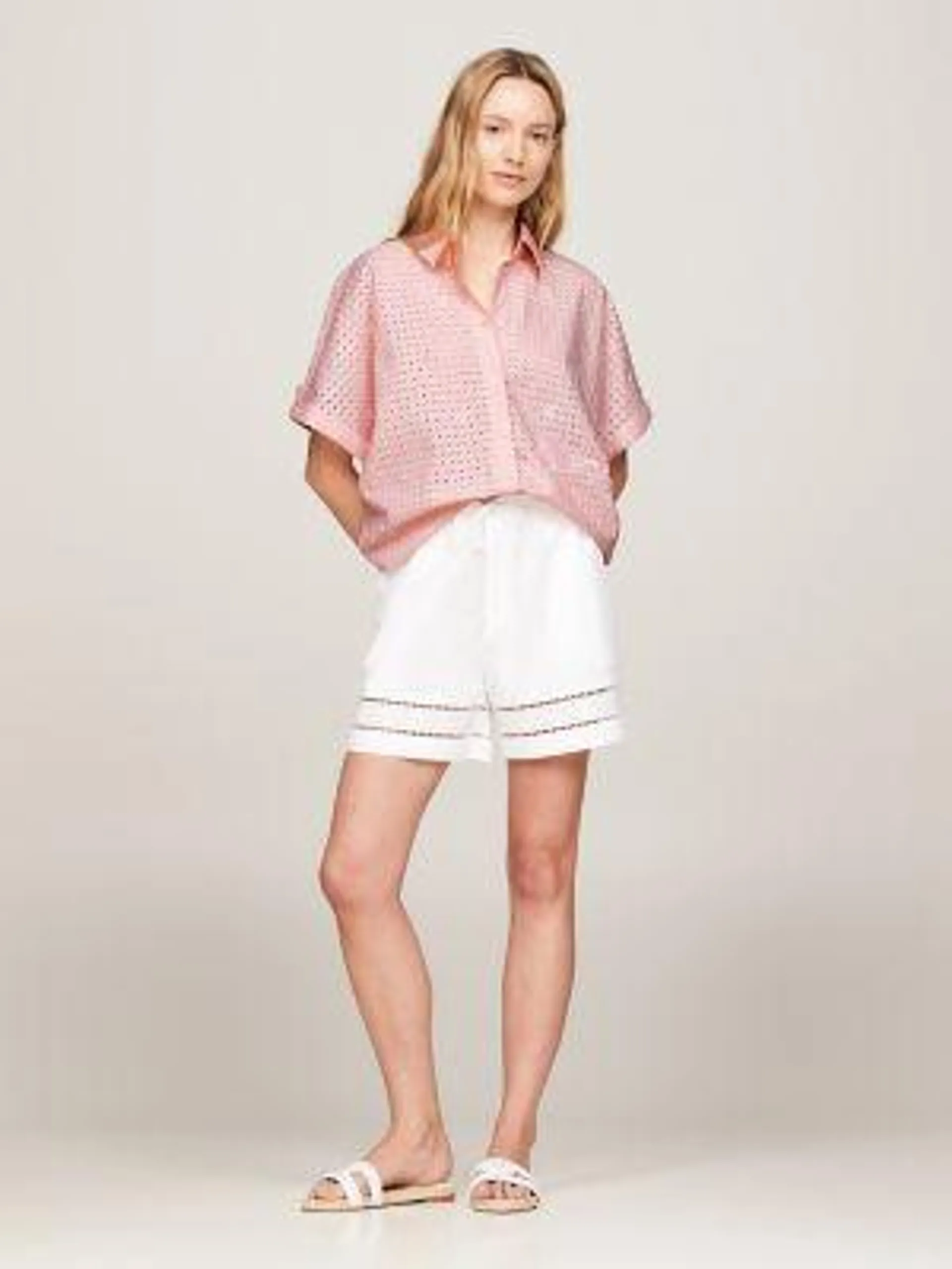 Allover Eyelet Camp Shirt