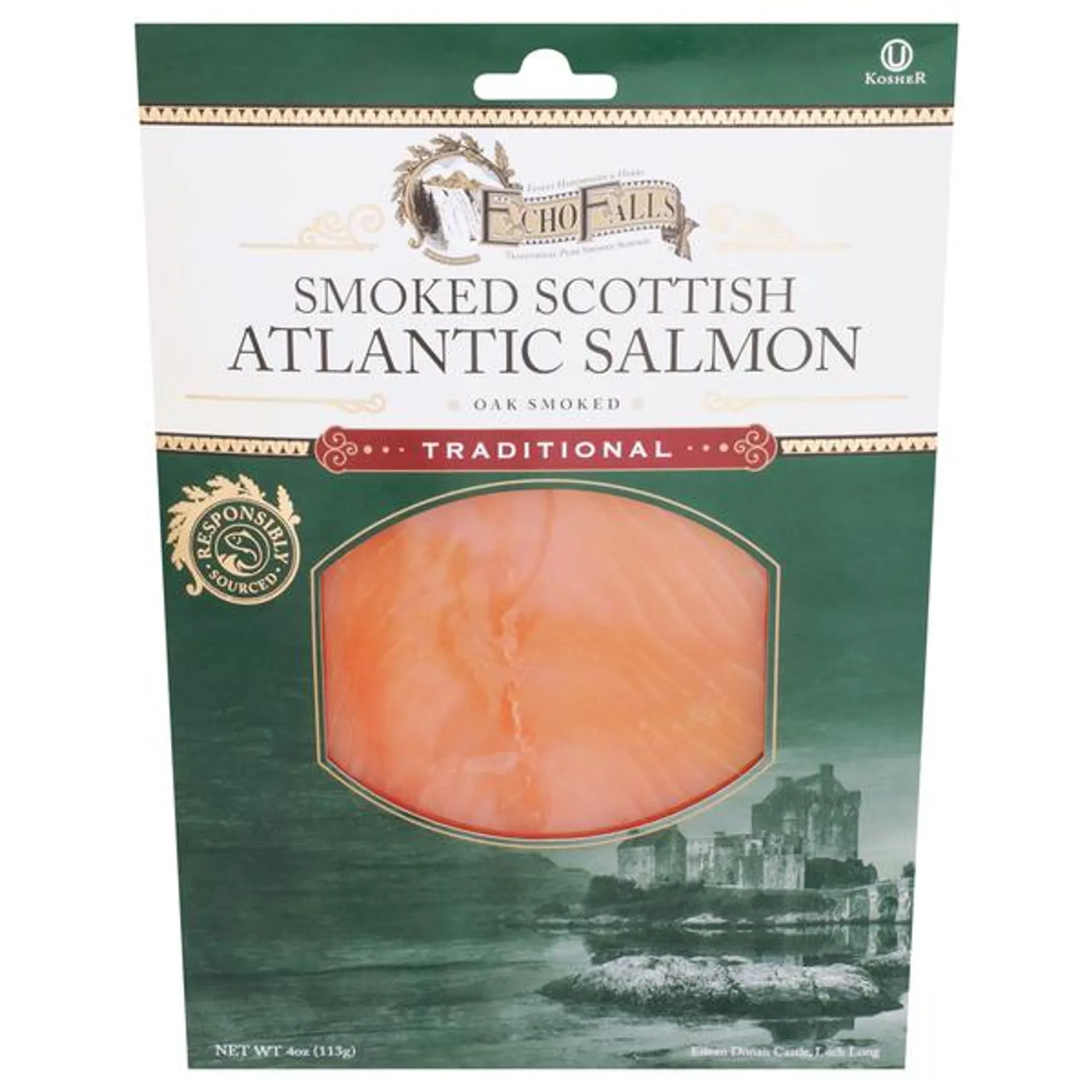 Echo Falls Salmon, Atlantic, Scottish, Smoked, Oak Smoked