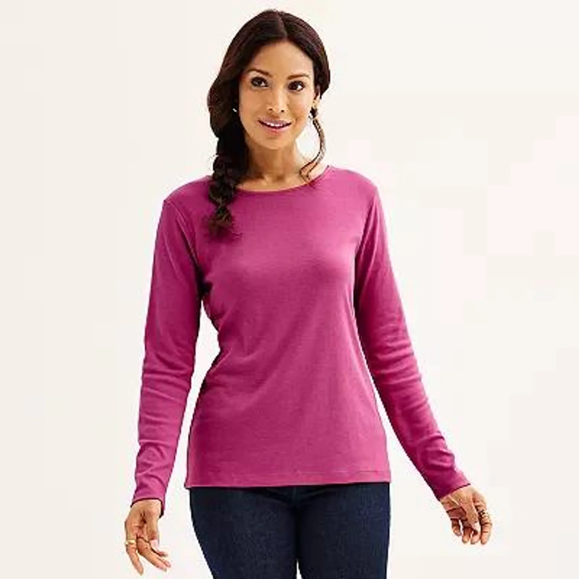 Petite Croft & Barrow® Crewneck Long-Sleeve Tee