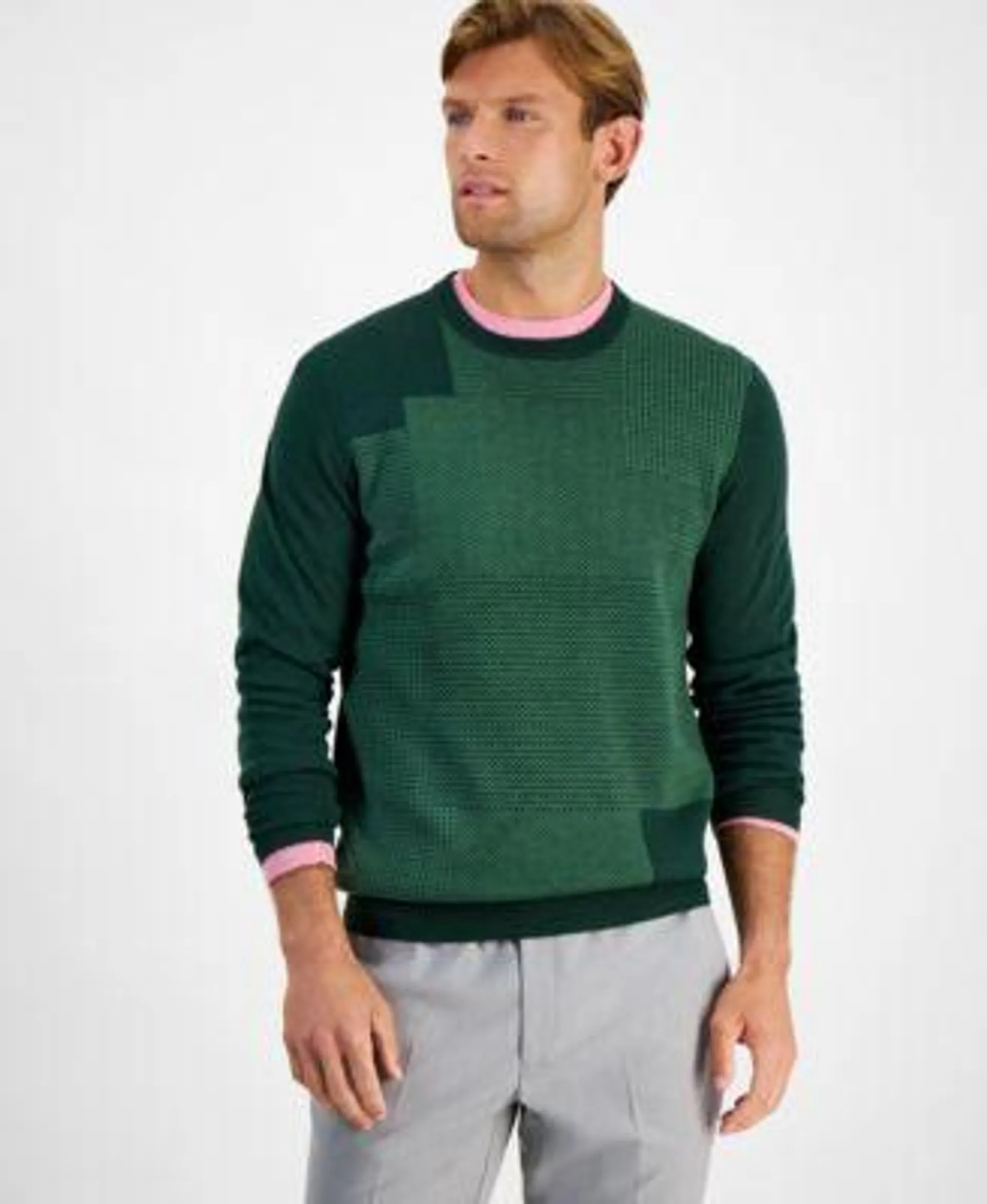 Men's Colorblocked Merino Wool Sweater, Created for Macy's