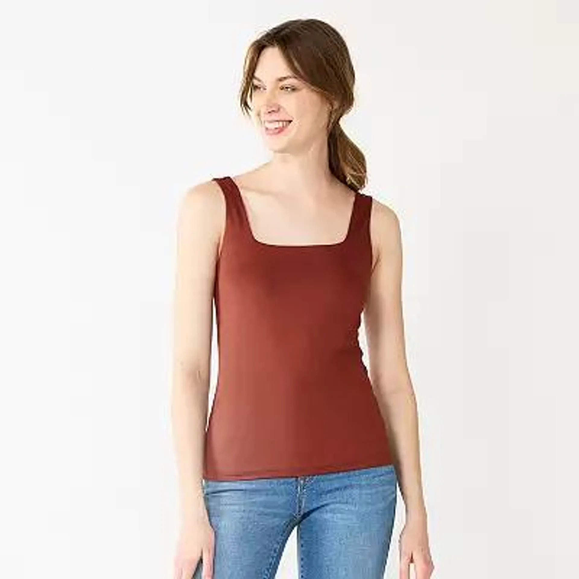 Women's Nine West Sculpt Squareneck Tank Top