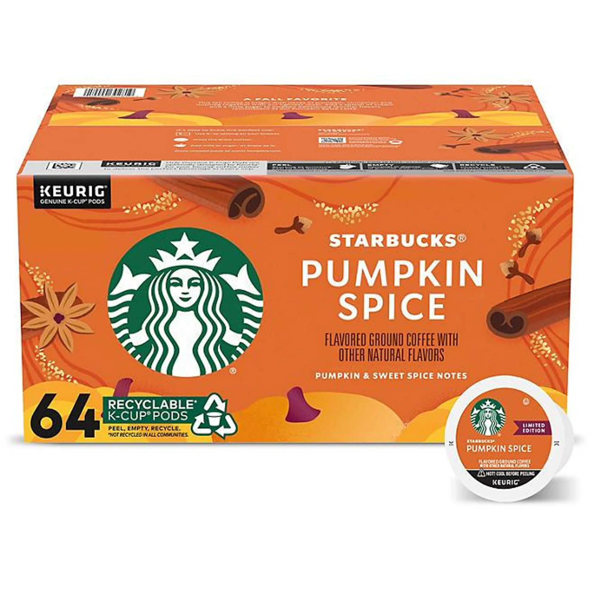 Starbucks Limited Edition K-Cup Coffee Pods, Pumpkin Spice (64 ct.)