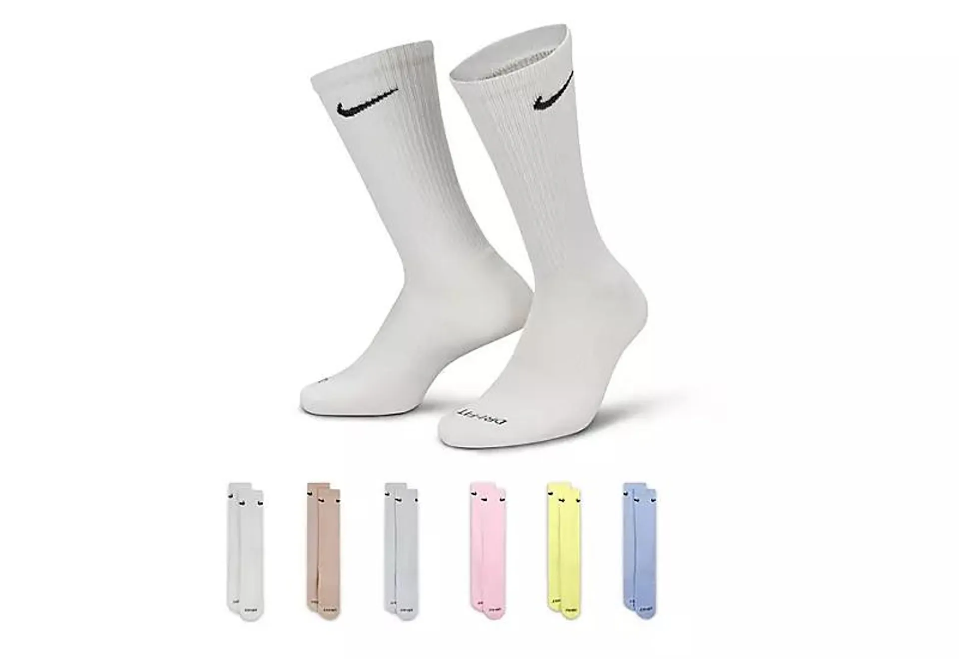 Nike Mens Everyday Plus Cushioned Pastel Crew Socks 6 Pairs - Blue