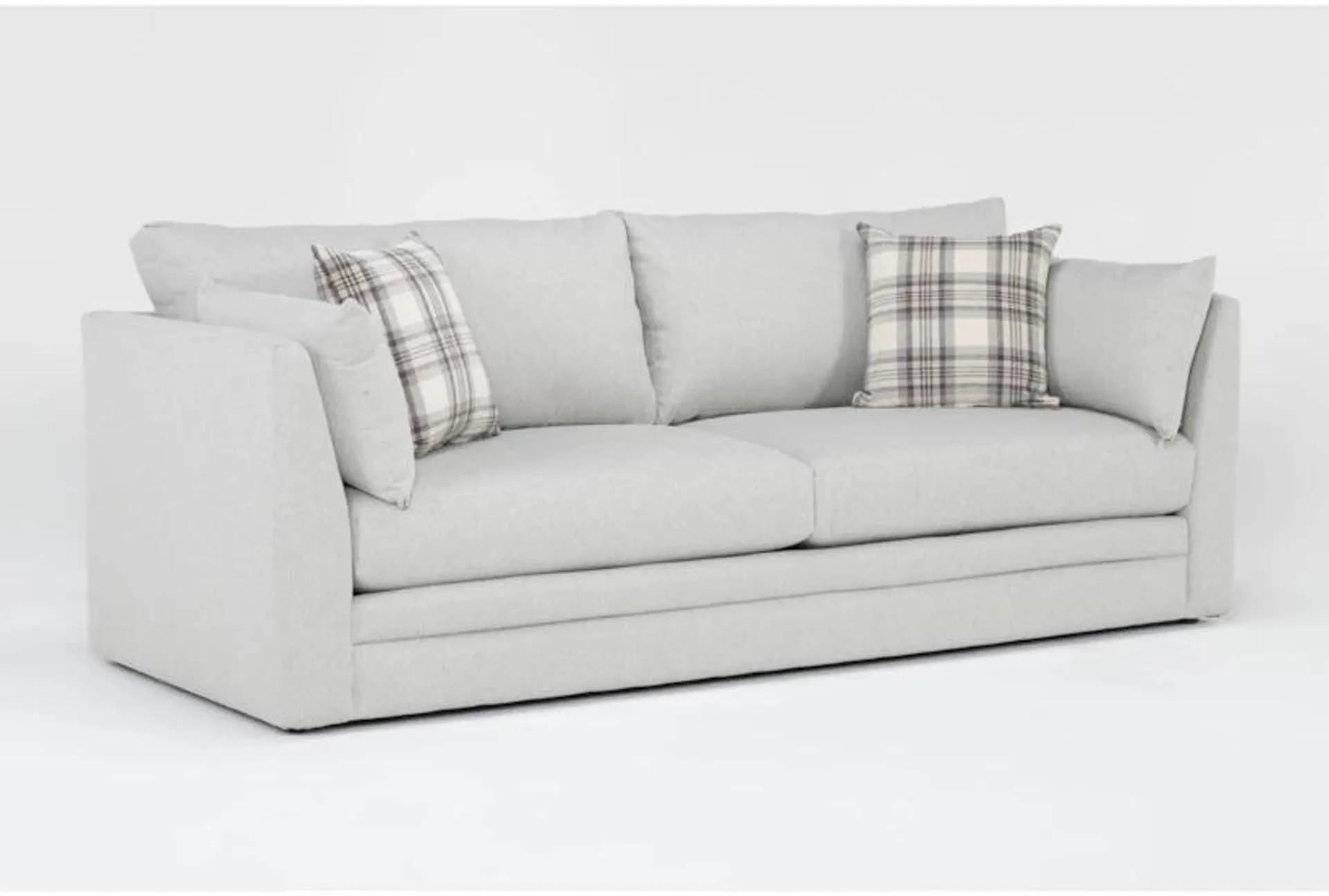 Austen Foam Grey Performance Fabric 96" Fabric Weave Sofa