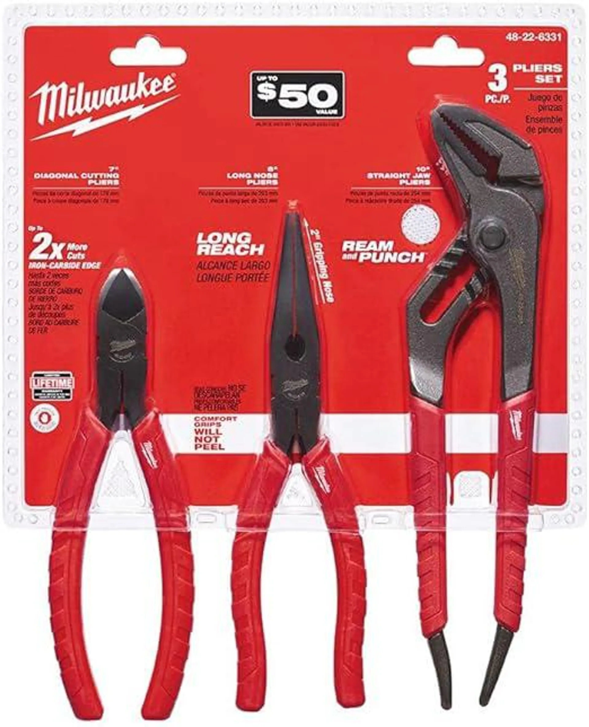 Milwaukee Pliers Set Alloy Stl 3pk