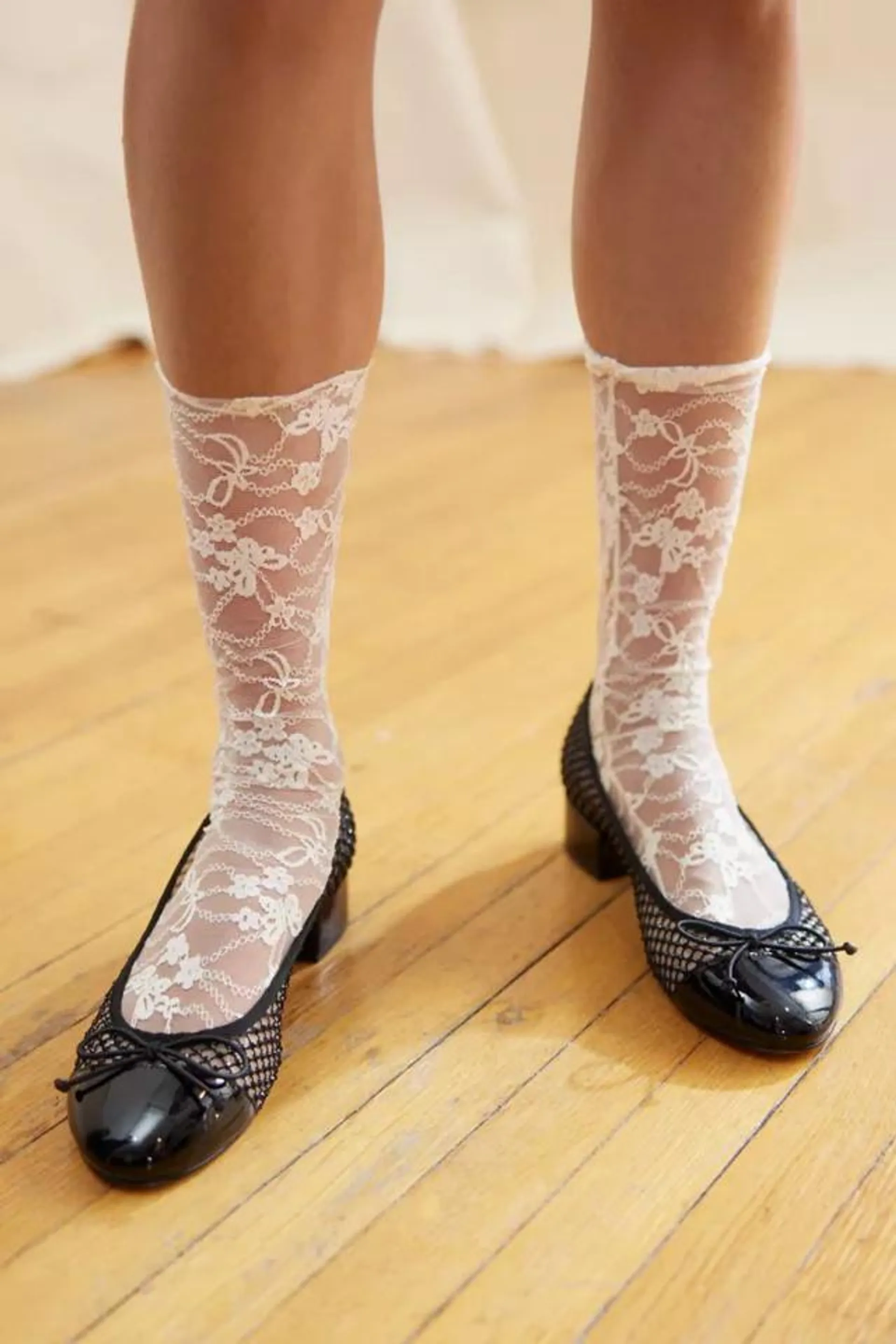 Slouchy Lace Crew Sock