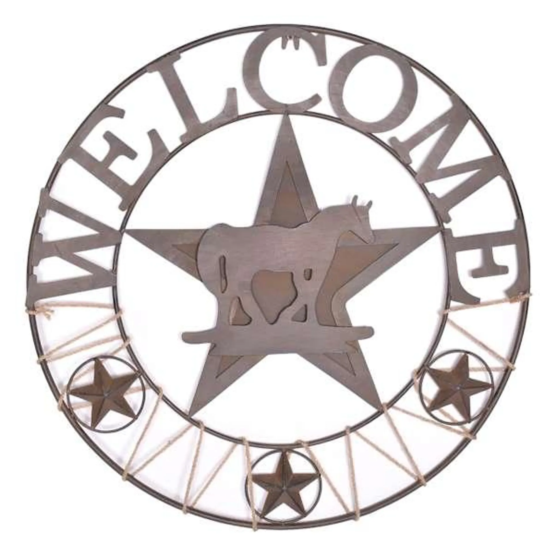 Welcome Star Metal Outdoor Wall Decor, 24"