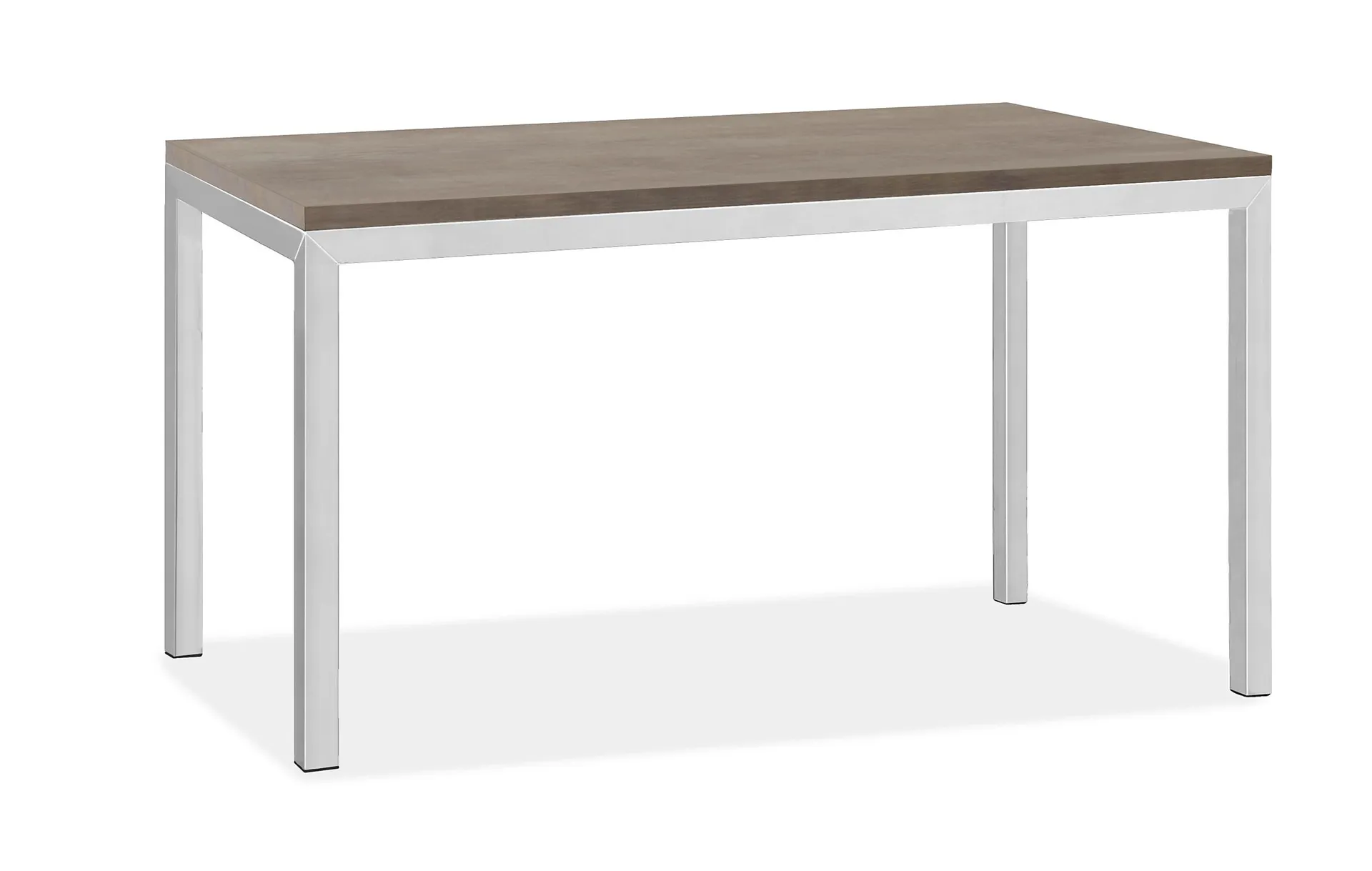 Parsons 50w 12d 25h Console Table in 1.5" Stainless Steel with Solid Shell Top