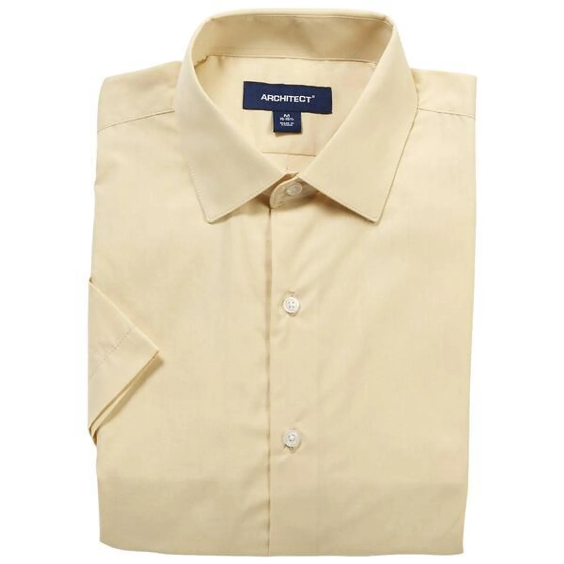 Mens Architect® Regular Fit Short Sleeve Dress Shirt - Sand