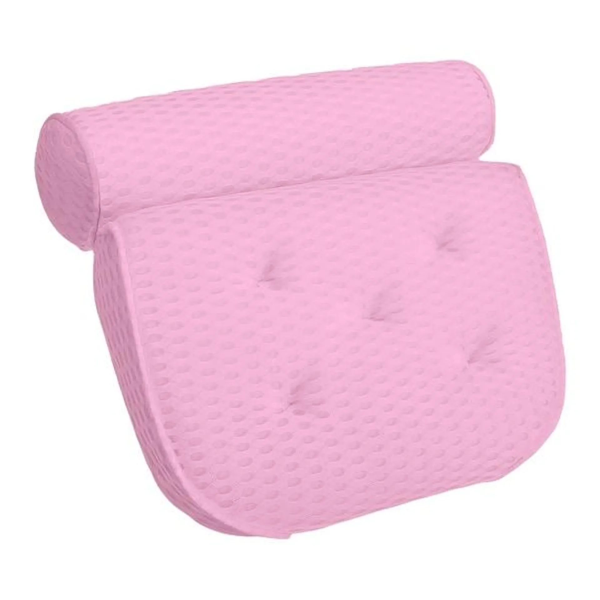 Quick-Dry Neck Shoulder & Back Support Bath Pillow - White - 14"x11" - Bath Pillows - Pink