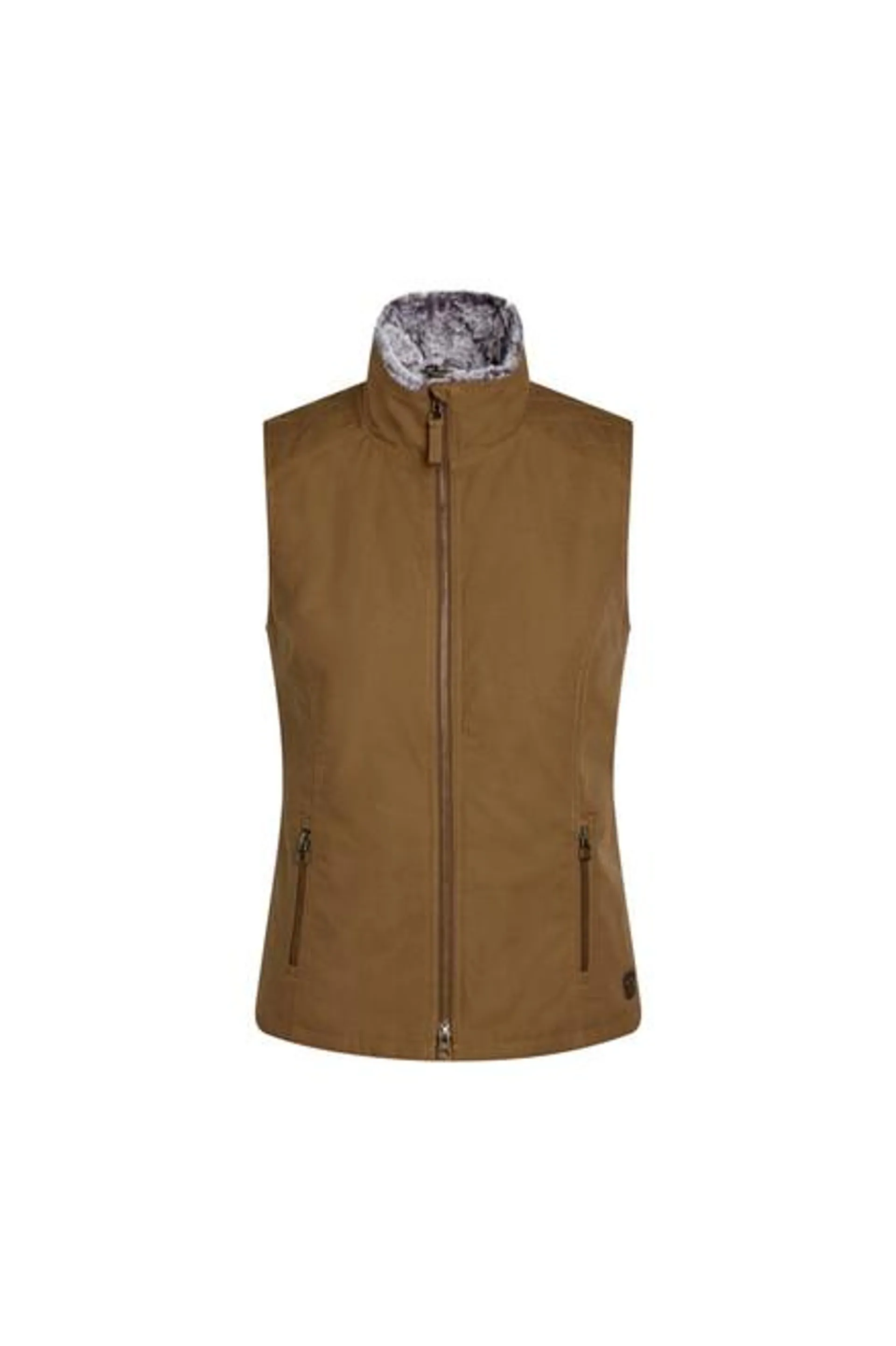 Noble Outfitters Womens Faux-Fur Lined Canvas Vest