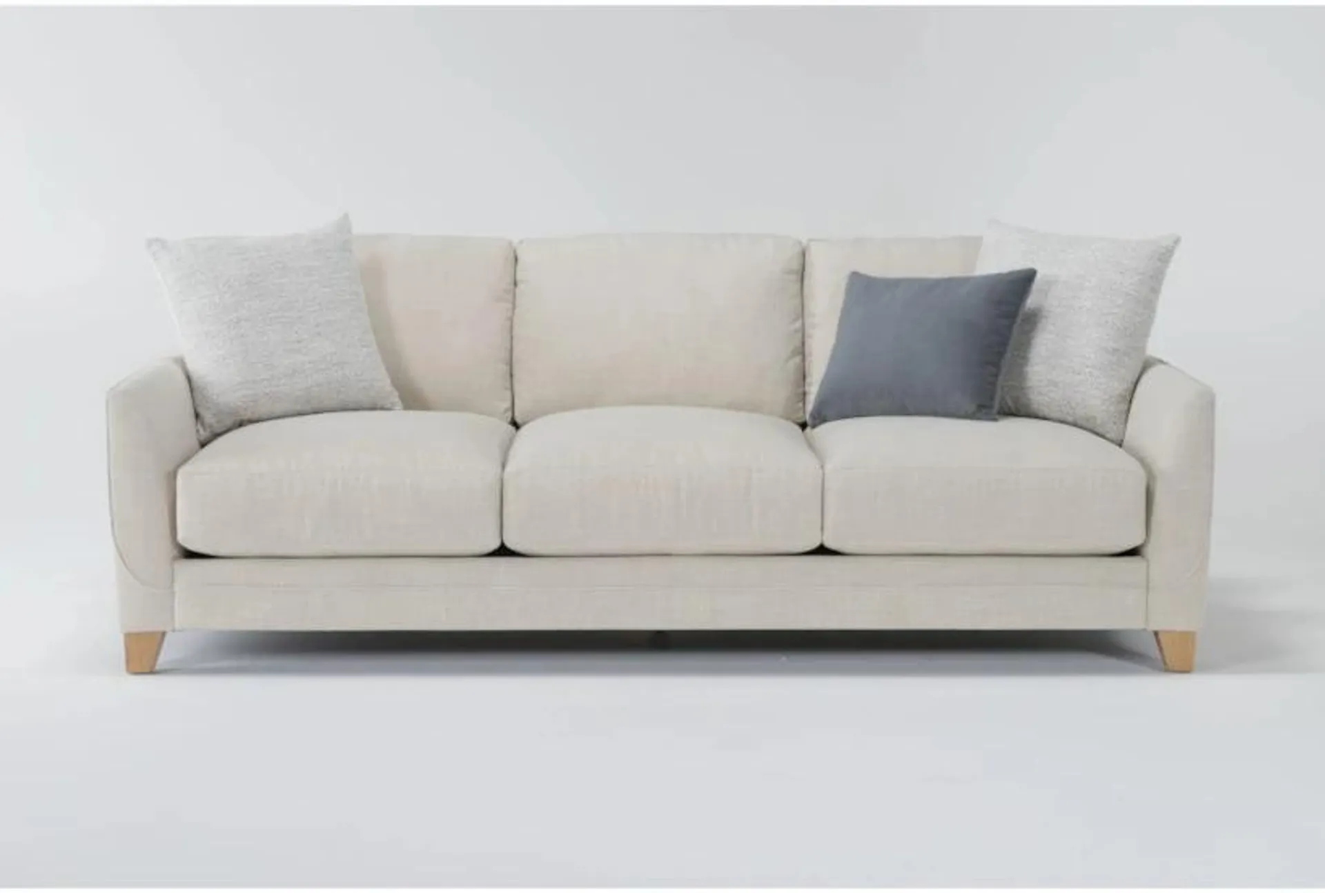 Japandi 93" Beige Fabric Sofa