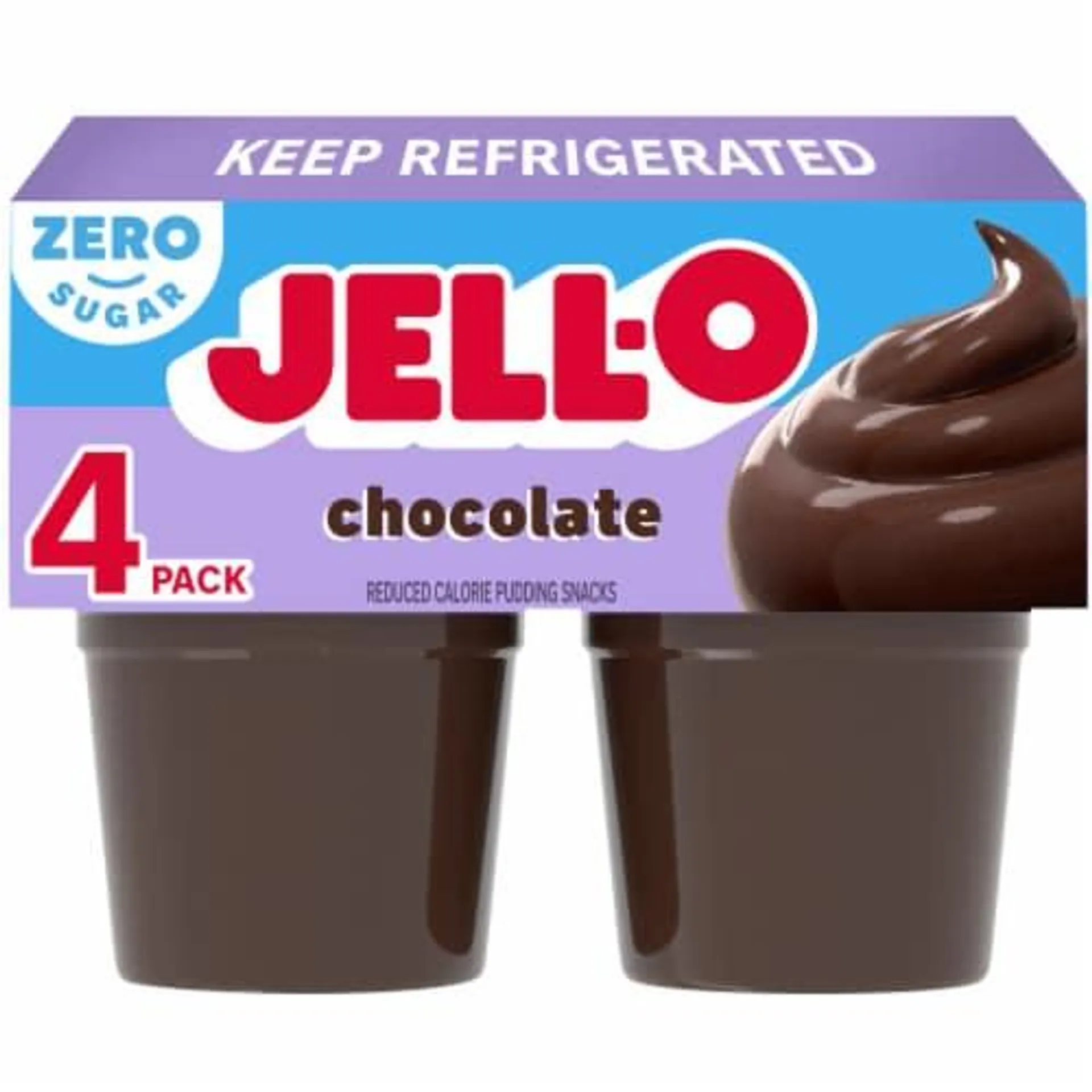 Jell-O Chocolate Sugar Free Pudding Cups Snack