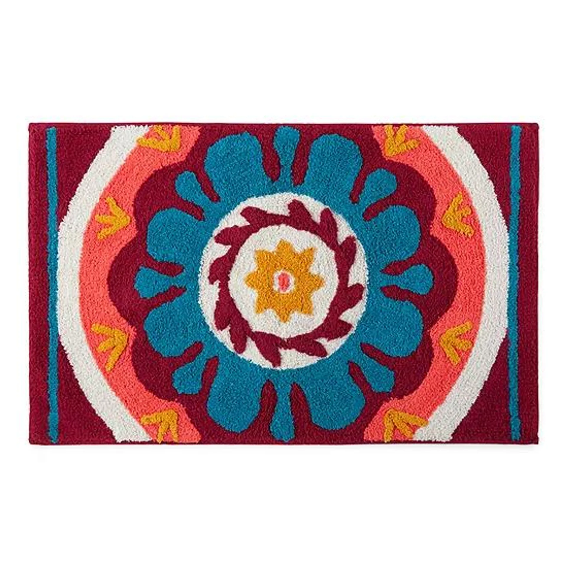 Distant Lands 20x32 Red Medallion Fashion Bath Rug