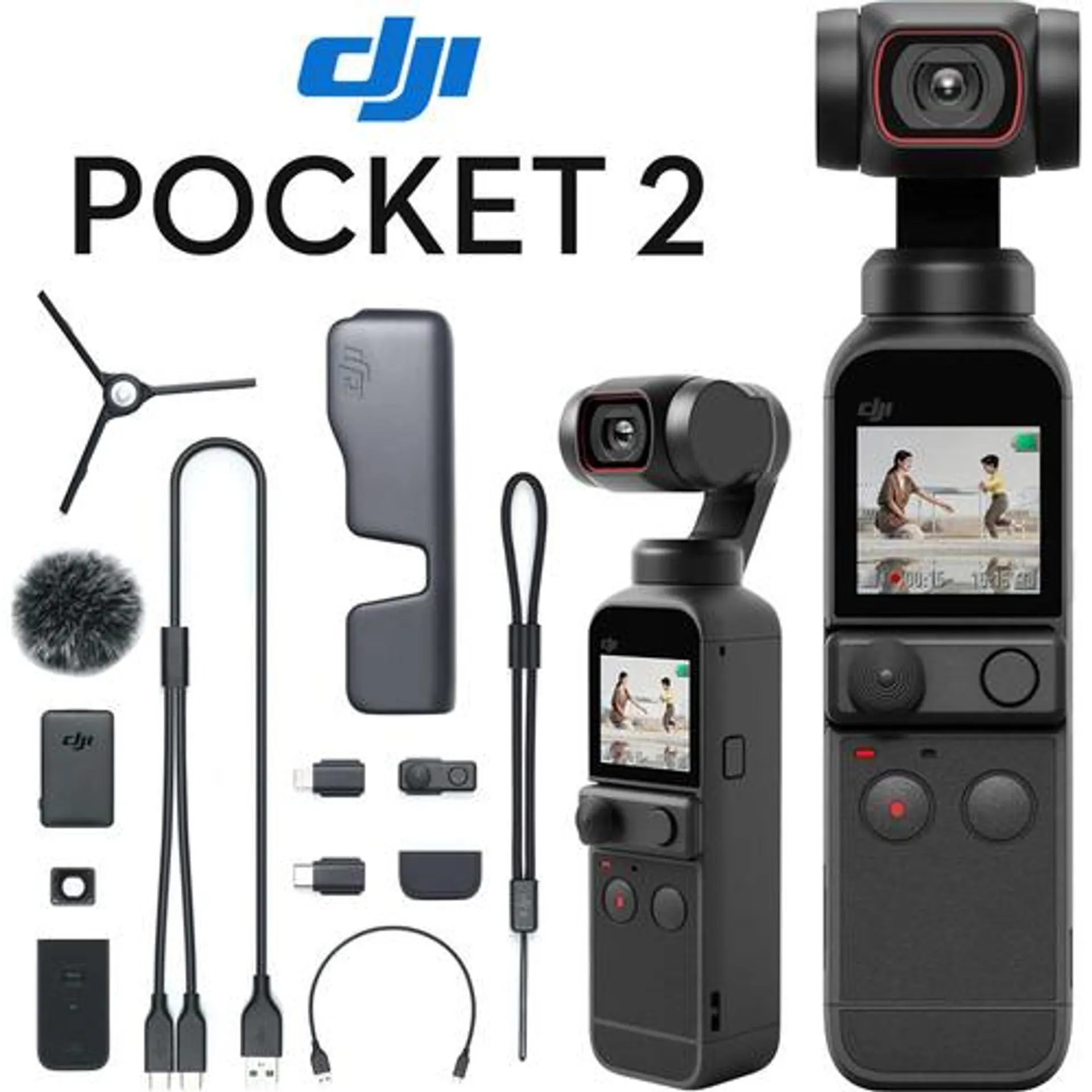 DJI Pocket 2 Touchscreen Handheld 3-Axis Gimbal Stabilizer 4K Camera Creator Combo